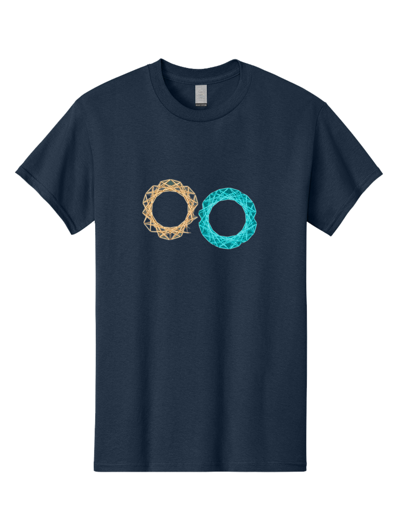 Orange-And-Blue-Wireframe-Circles Men'S Graphic Tee, 100% Cotton, Comfortable Casual Summer Wear, Machine Washable, Vintage Camera, Old Camera, Antique Camera, Black Camera, Classic Photography, Photography Equipment, Nostalgic Device, Bag881