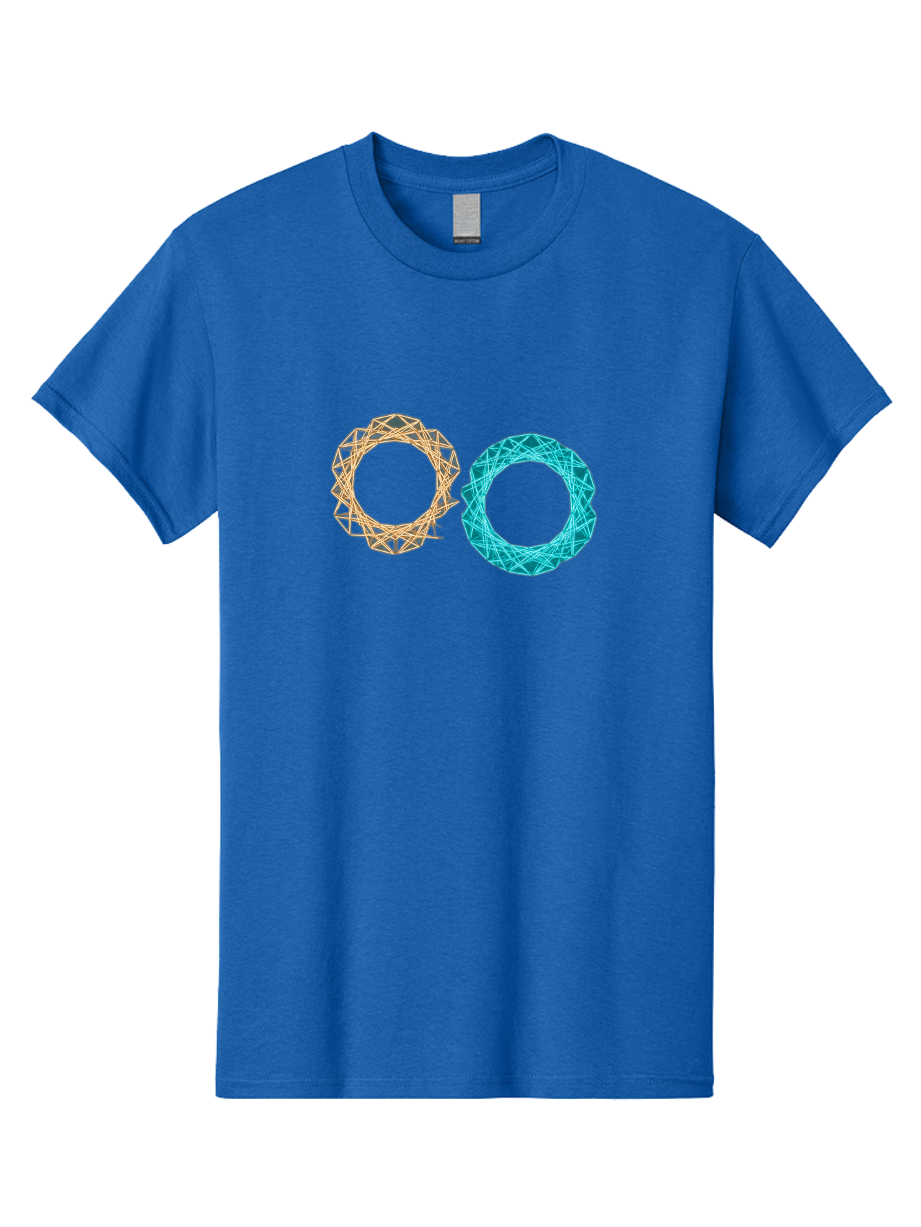 Orange-And-Blue-Wireframe-Circles Men'S Graphic Tee, 100% Cotton, Comfortable Casual Summer Wear, Machine Washable, Vintage Camera, Old Camera, Antique Camera, Black Camera, Classic Photography, Photography Equipment, Nostalgic Device, Bag881