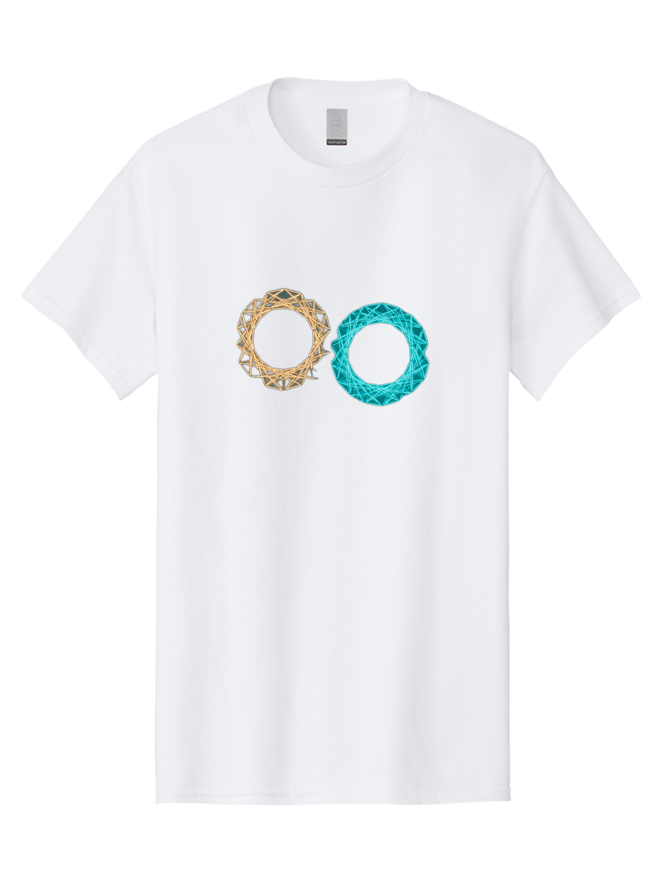 Orange-And-Blue-Wireframe-Circles Men'S Graphic Tee, 100% Cotton, Comfortable Casual Summer Wear, Machine Washable, Vintage Camera, Old Camera, Antique Camera, Black Camera, Classic Photography, Photography Equipment, Nostalgic Device, Bag881