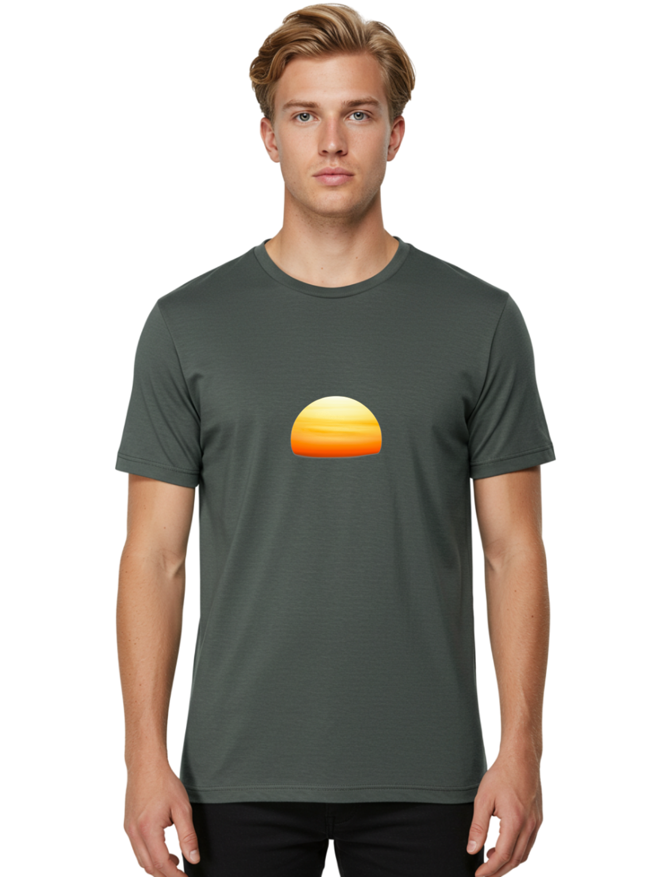 Orange-Gradient-Dome Men'S Graphic Tee, 100% Cotton, Comfortable Casual Summer Wear, Machine Washable, Vintage Camera, Old Camera, Antique Camera, Black Camera, Classic Photography, Photography Equipment, Nostalgic Device, Film Camera, Bag883
