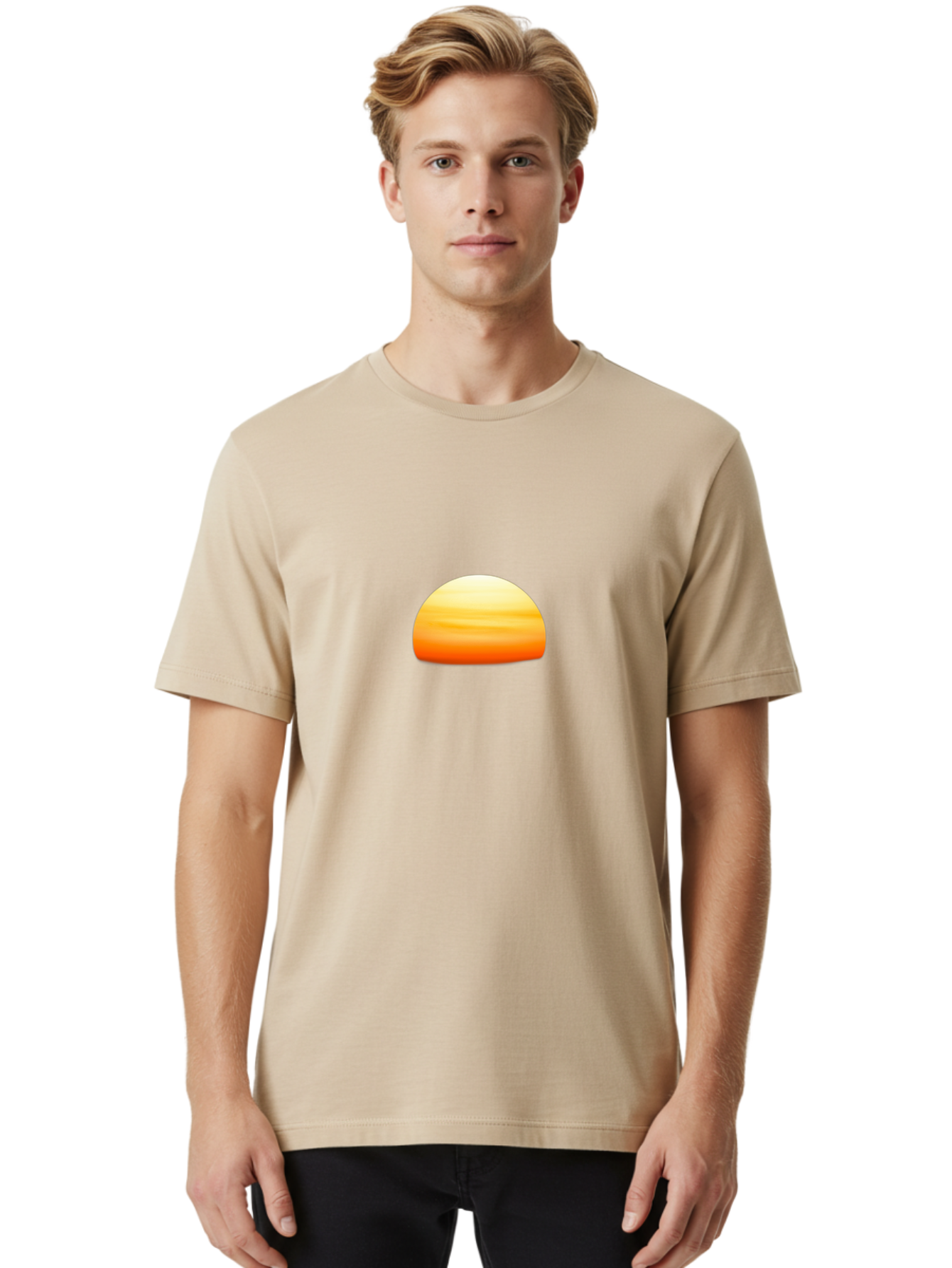 Orange-Gradient-Dome Men'S Graphic Tee, 100% Cotton, Comfortable Casual Summer Wear, Machine Washable, Vintage Camera, Old Camera, Antique Camera, Black Camera, Classic Photography, Photography Equipment, Nostalgic Device, Film Camera, Bag883