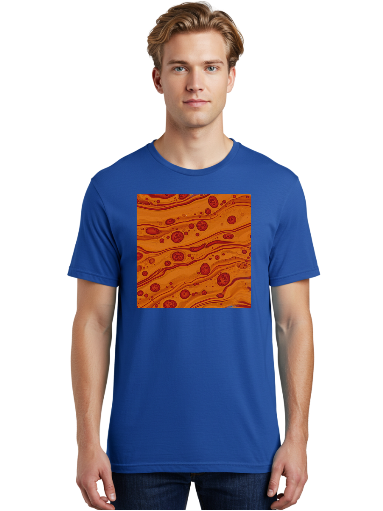 Orange-Marble-Pattern Men'S Graphic Tee, 100% Cotton, Comfortable Casual Summer Wear, Machine Washable, Vintage Camera, Old Camera, Antique Camera, Black Camera, Classic Photography, Photography Equipment, Nostalgic Device, Film Camera, Bag885
