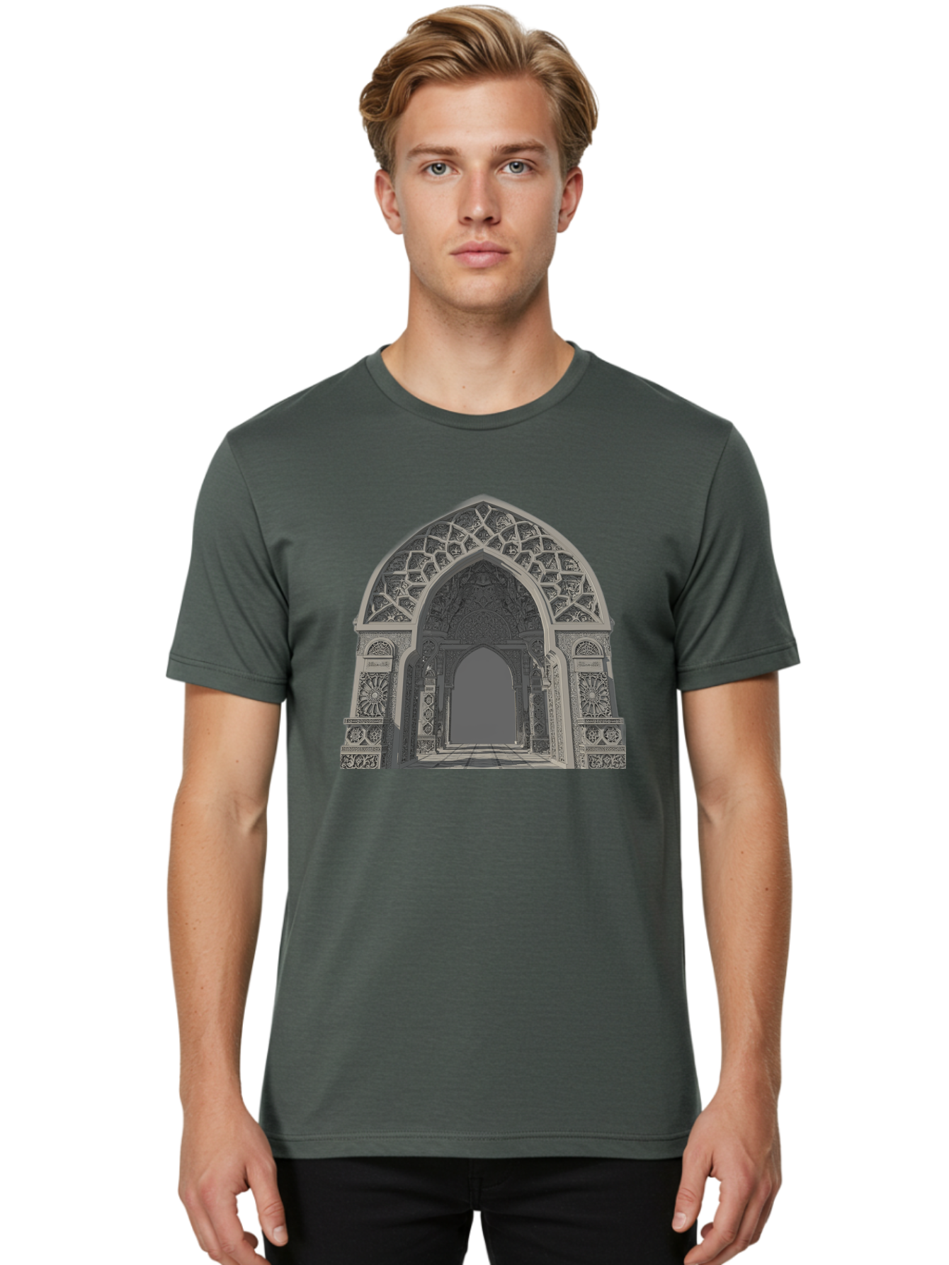 Ornate-Archway-2 Men'S Graphic Tee, 100% Cotton, Comfortable Casual Summer Wear, Machine Washable, Vintage Camera, Old Camera, Antique Camera, Black Camera, Classic Photography, Photography Equipment, Nostalgic Device, Film Camera, Camera Art Bag893