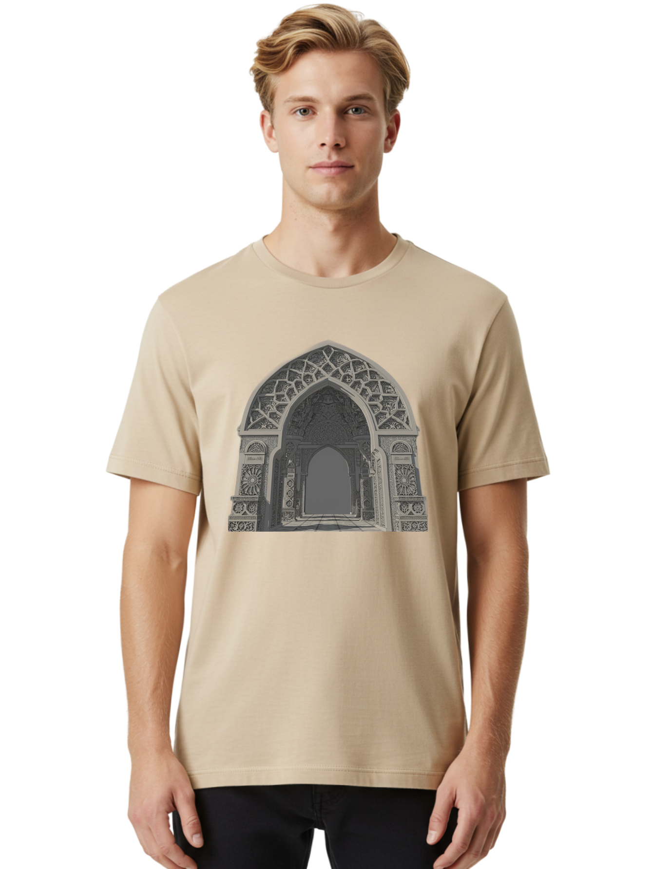 Ornate-Archway-2 Men'S Graphic Tee, 100% Cotton, Comfortable Casual Summer Wear, Machine Washable, Vintage Camera, Old Camera, Antique Camera, Black Camera, Classic Photography, Photography Equipment, Nostalgic Device, Film Camera, Camera Art Bag893
