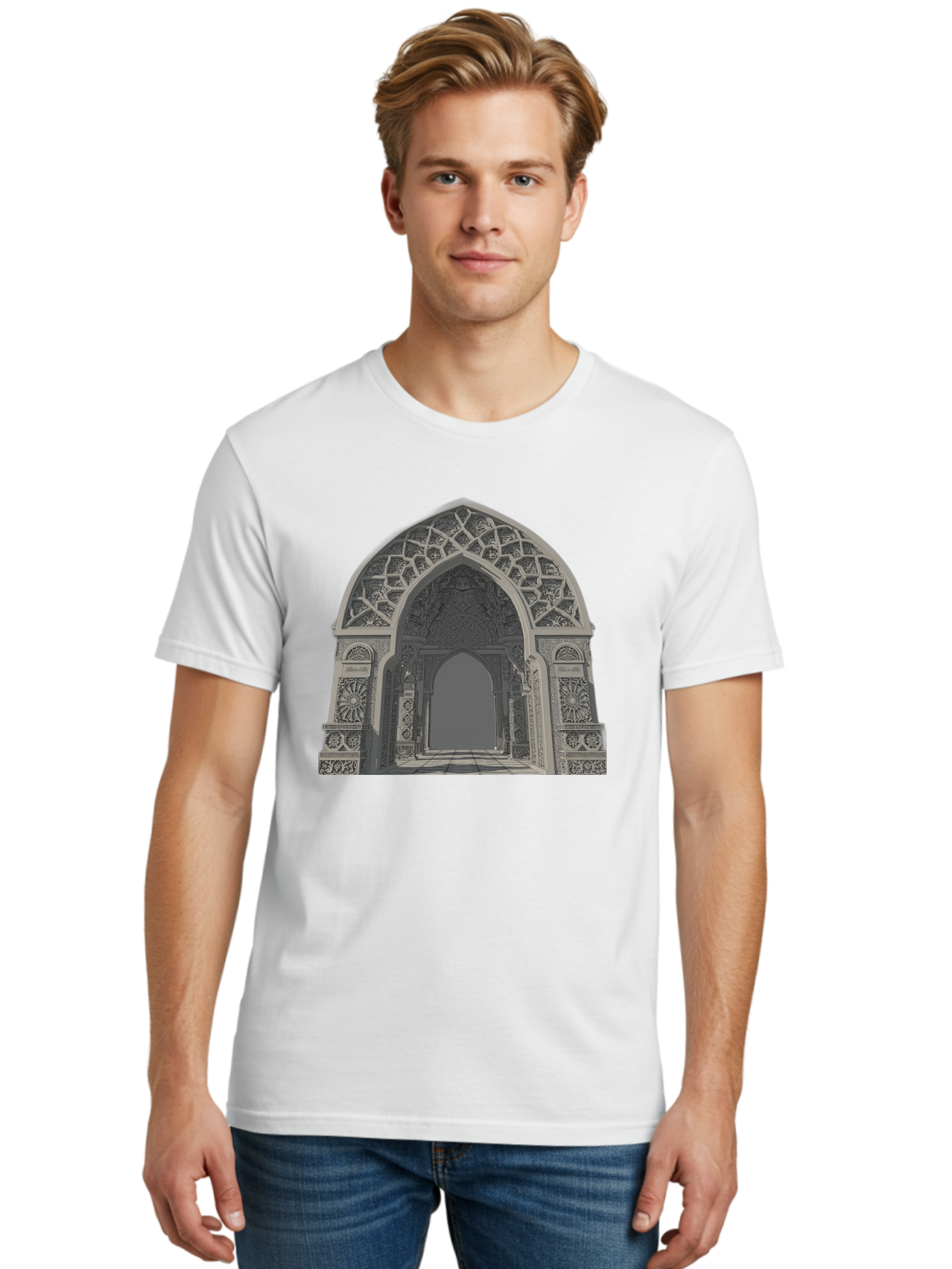 Ornate-Archway-2 Men'S Graphic Tee, 100% Cotton, Comfortable Casual Summer Wear, Machine Washable, Vintage Camera, Old Camera, Antique Camera, Black Camera, Classic Photography, Photography Equipment, Nostalgic Device, Film Camera, Camera Art Bag893