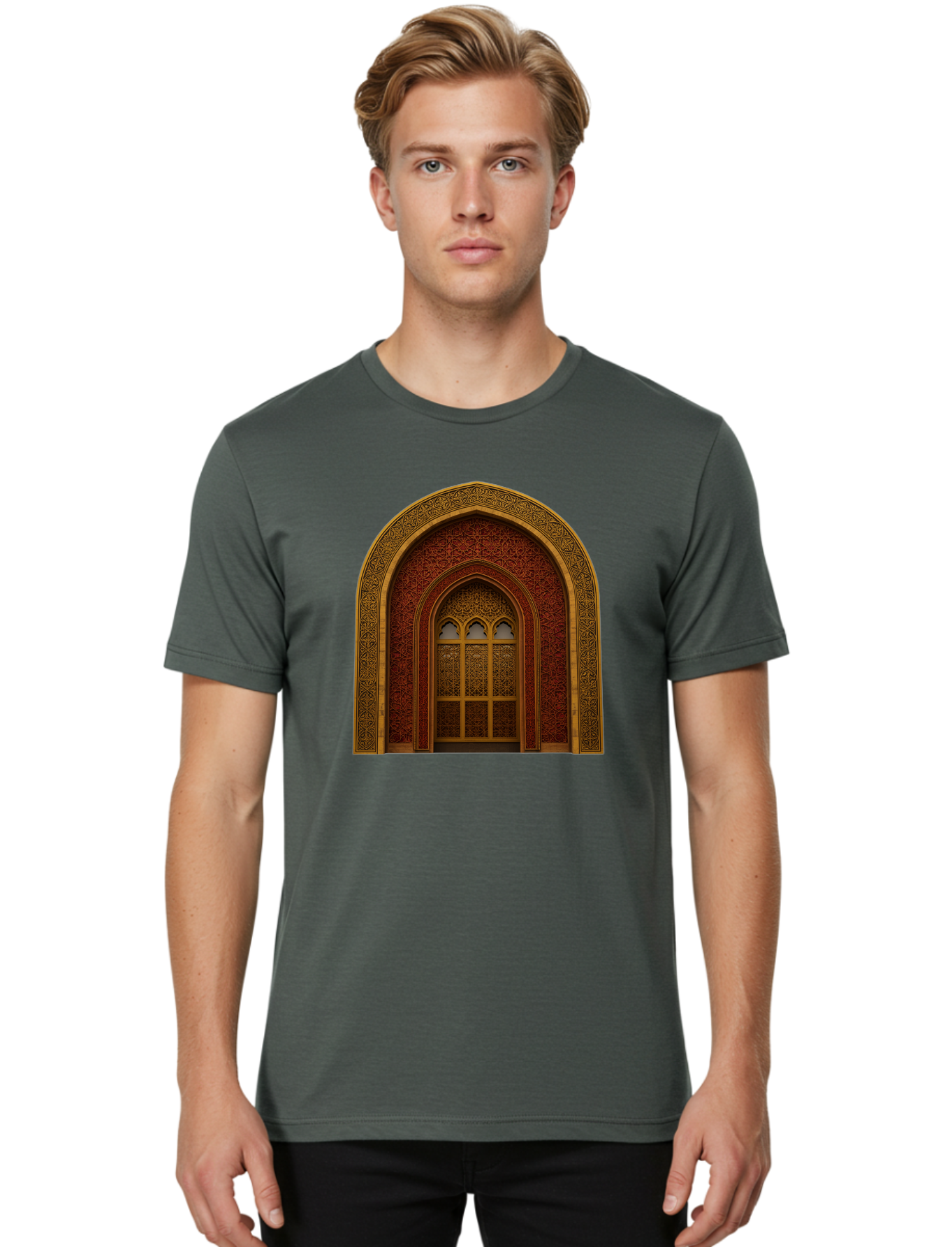 Ornate-Archway Men'S Graphic Tee, 100% Cotton, Comfortable Casual Summer Wear, Machine Washable, Vintage Camera, Old Camera, Antique Camera, Black Camera, Classic Photography, Photography Equipment, Nostalgic Device, Film Camera, Camera Art Bag894