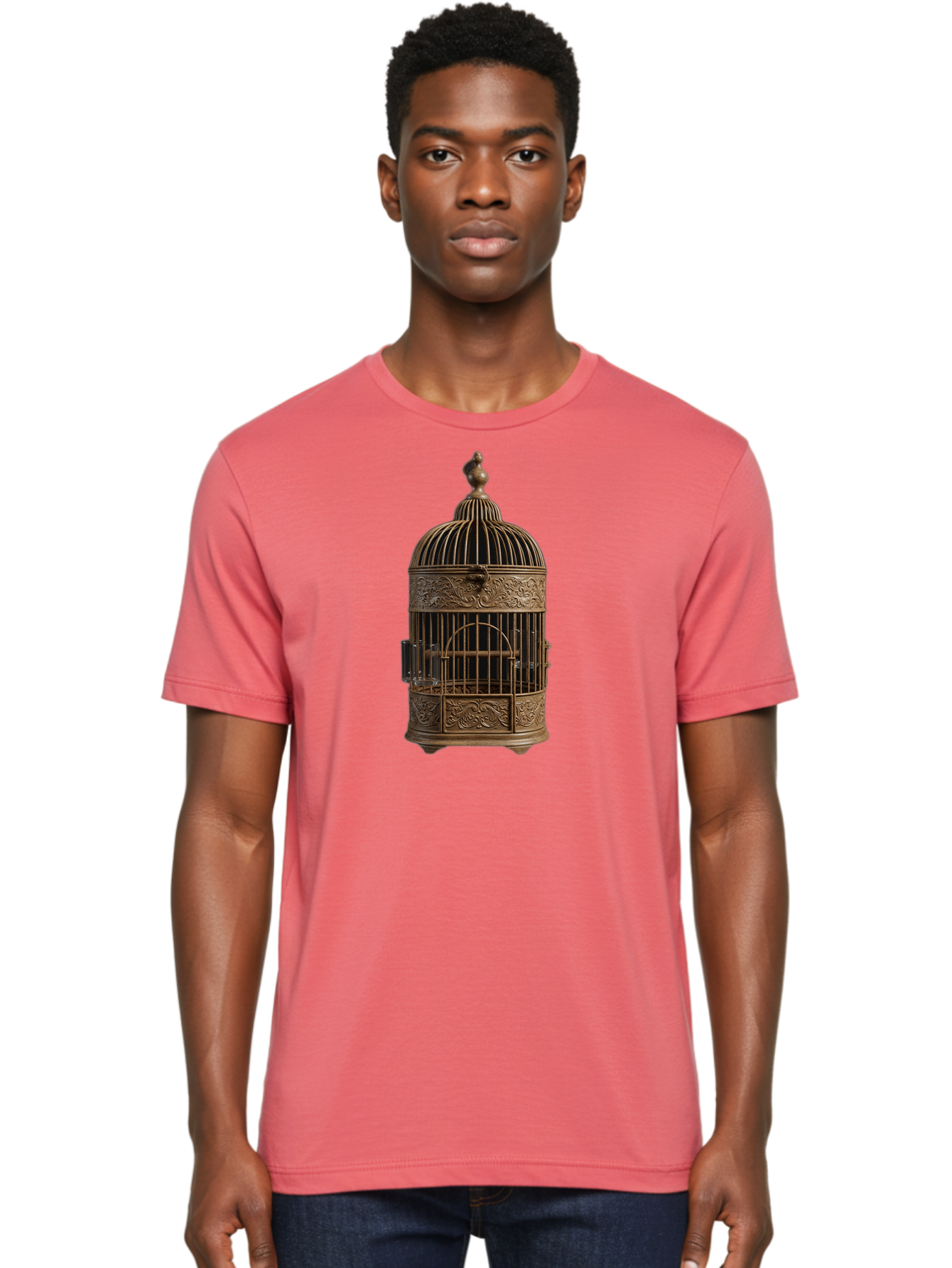 Ornate-Birdcage Men'S Graphic Tee, 100% Cotton, Comfortable Casual Summer Wear, Machine Washable, Vintage Camera, Old Camera, Antique Camera, Black Camera, Classic Photography, Photography Equipment, Nostalgic Device, Film Camera, Camera Art Bag895