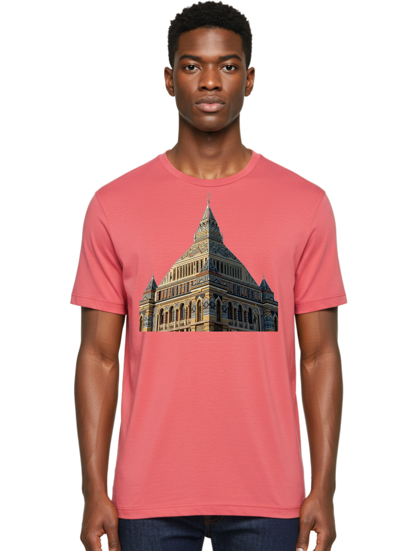 Ornate-Building Men'S Graphic Tee, 100% Cotton, Comfortable Casual Summer Wear, Machine Washable, Vintage Camera, Old Camera, Antique Camera, Black Camera, Classic Photography, Photography Equipment, Nostalgic Device, Film Camera, Camera Art Bag896