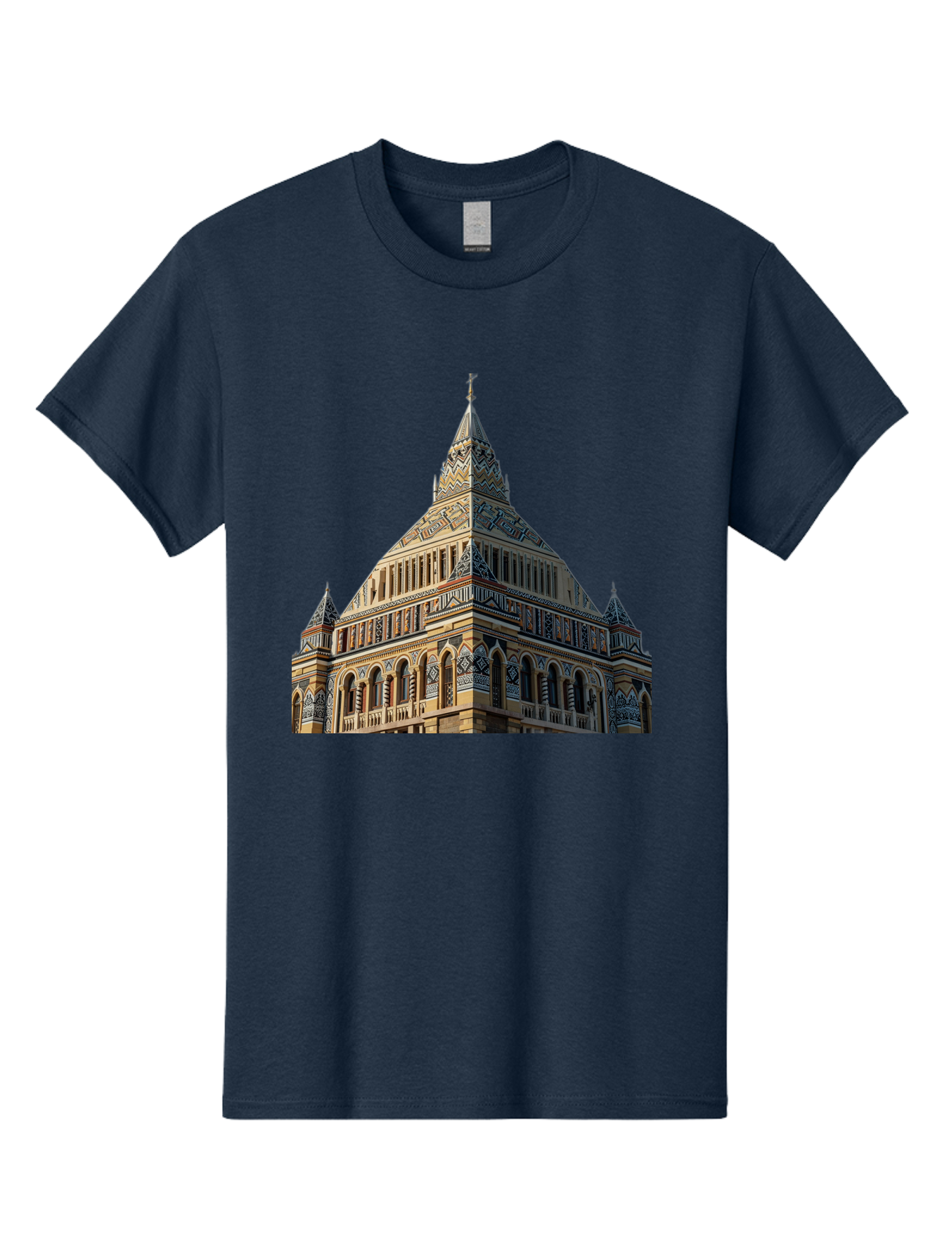 Ornate-Building Men'S Graphic Tee, 100% Cotton, Comfortable Casual Summer Wear, Machine Washable, Vintage Camera, Old Camera, Antique Camera, Black Camera, Classic Photography, Photography Equipment, Nostalgic Device, Film Camera, Camera Art Bag896