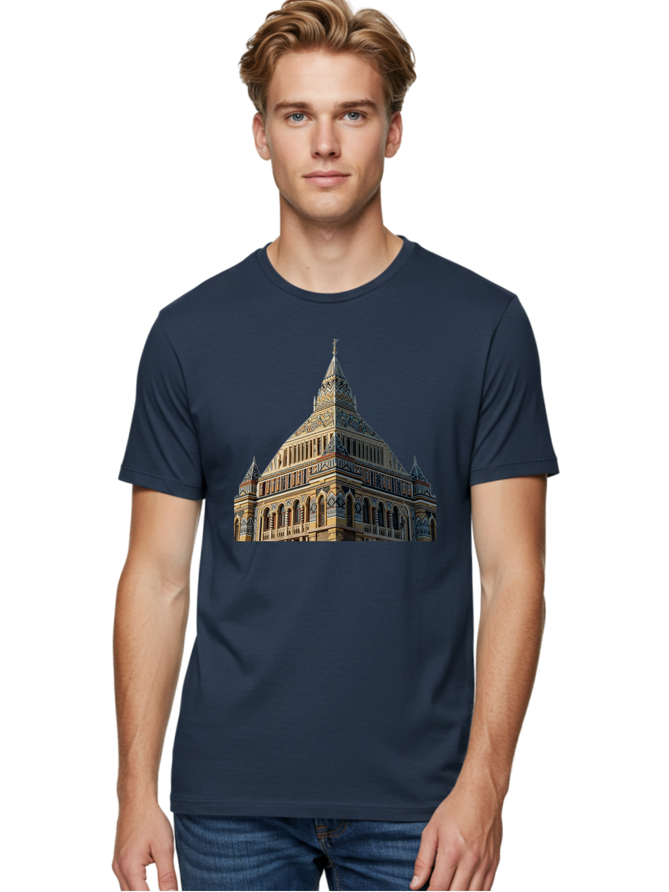 Ornate-Building Men'S Graphic Tee, 100% Cotton, Comfortable Casual Summer Wear, Machine Washable, Vintage Camera, Old Camera, Antique Camera, Black Camera, Classic Photography, Photography Equipment, Nostalgic Device, Film Camera, Camera Art Bag896