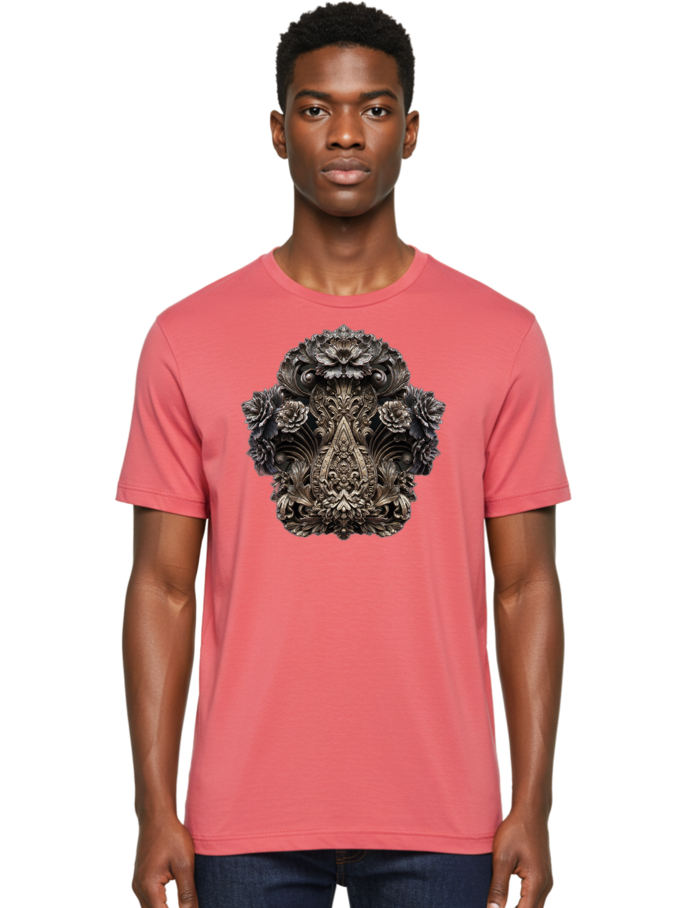 Ornate-Metal-Crest Men'S Graphic Tee, 100% Cotton, Comfortable Casual Summer Wear, Machine Washable, Vintage Camera, Old Camera, Antique Camera, Black Camera, Classic Photography, Photography Equipment, Nostalgic Device, Film Camera, Bag902