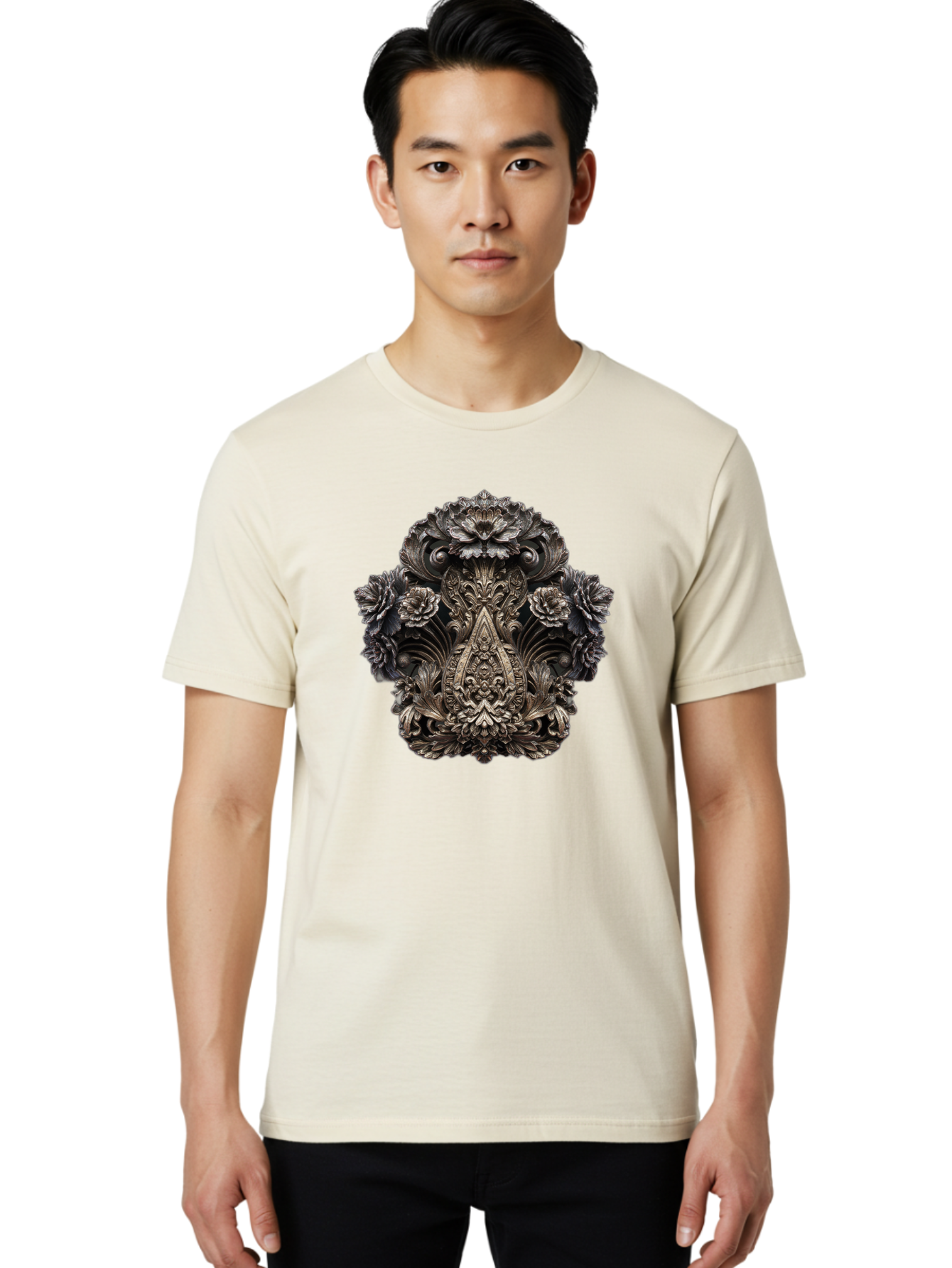 Ornate-Metal-Crest Men'S Graphic Tee, 100% Cotton, Comfortable Casual Summer Wear, Machine Washable, Vintage Camera, Old Camera, Antique Camera, Black Camera, Classic Photography, Photography Equipment, Nostalgic Device, Film Camera, Bag902