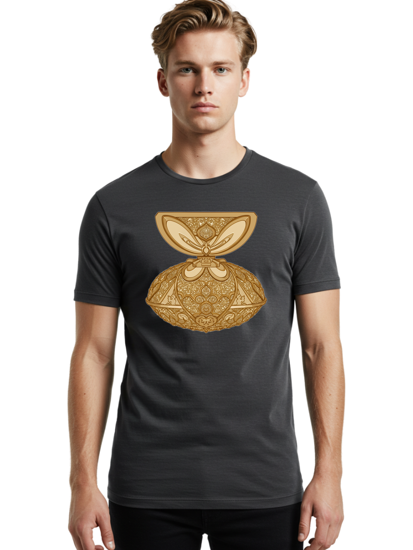 Ornate-Perfume-Bottle Men'S Graphic Tee, 100% Cotton, Comfortable Casual Summer Wear, Machine Washable, Vintage Camera, Old Camera, Antique Camera, Black Camera, Classic Photography, Photography Equipment, Nostalgic Device, Film Camera, Bag903