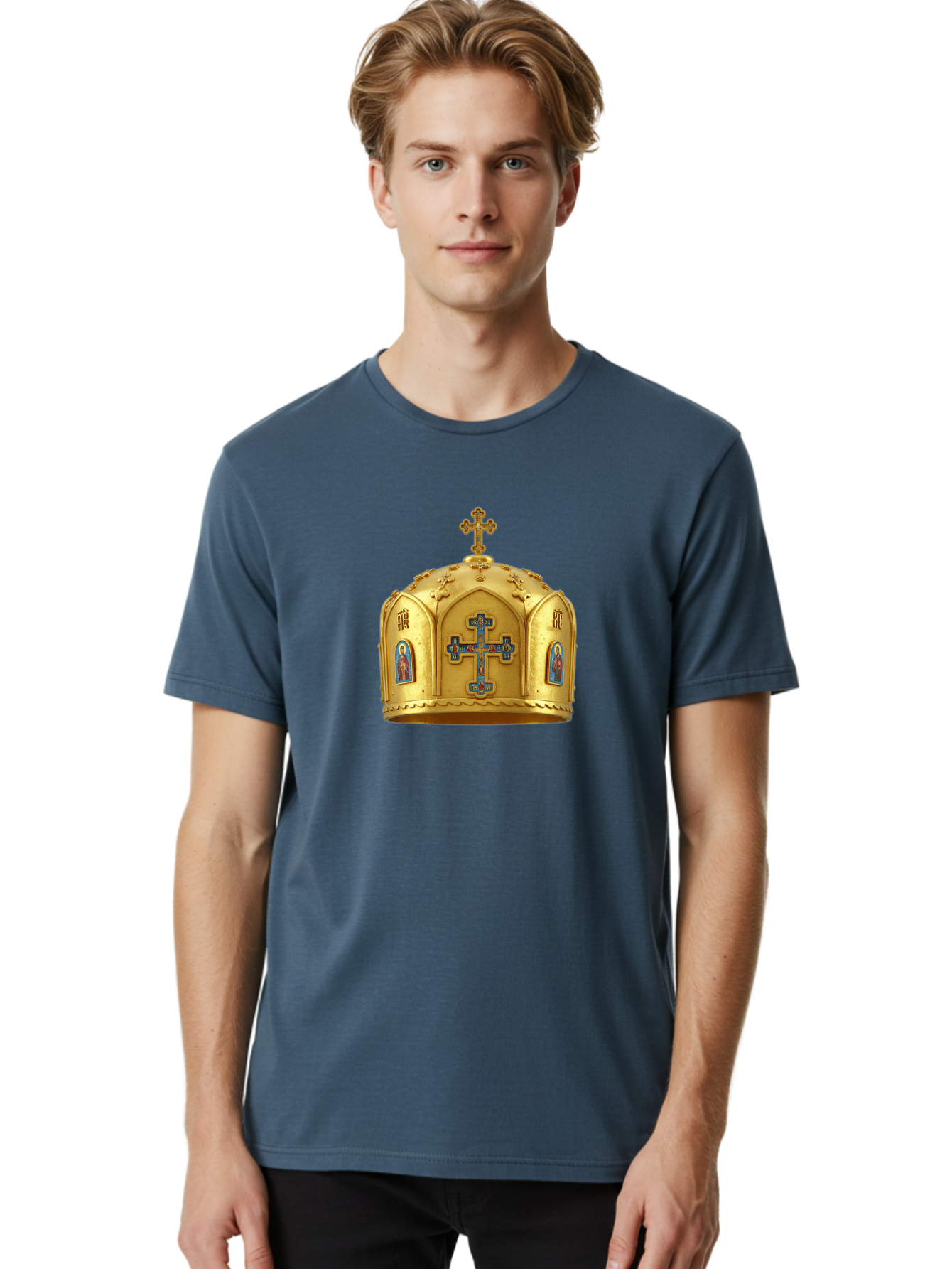 Orthodox-Crown-1 Men'S Graphic Tee, 100% Cotton, Comfortable Casual Summer Wear, Machine Washable, Vintage Camera, Old Camera, Antique Camera, Black Camera, Classic Photography, Photography Equipment, Nostalgic Device, Film Camera, Camera Art Bag904