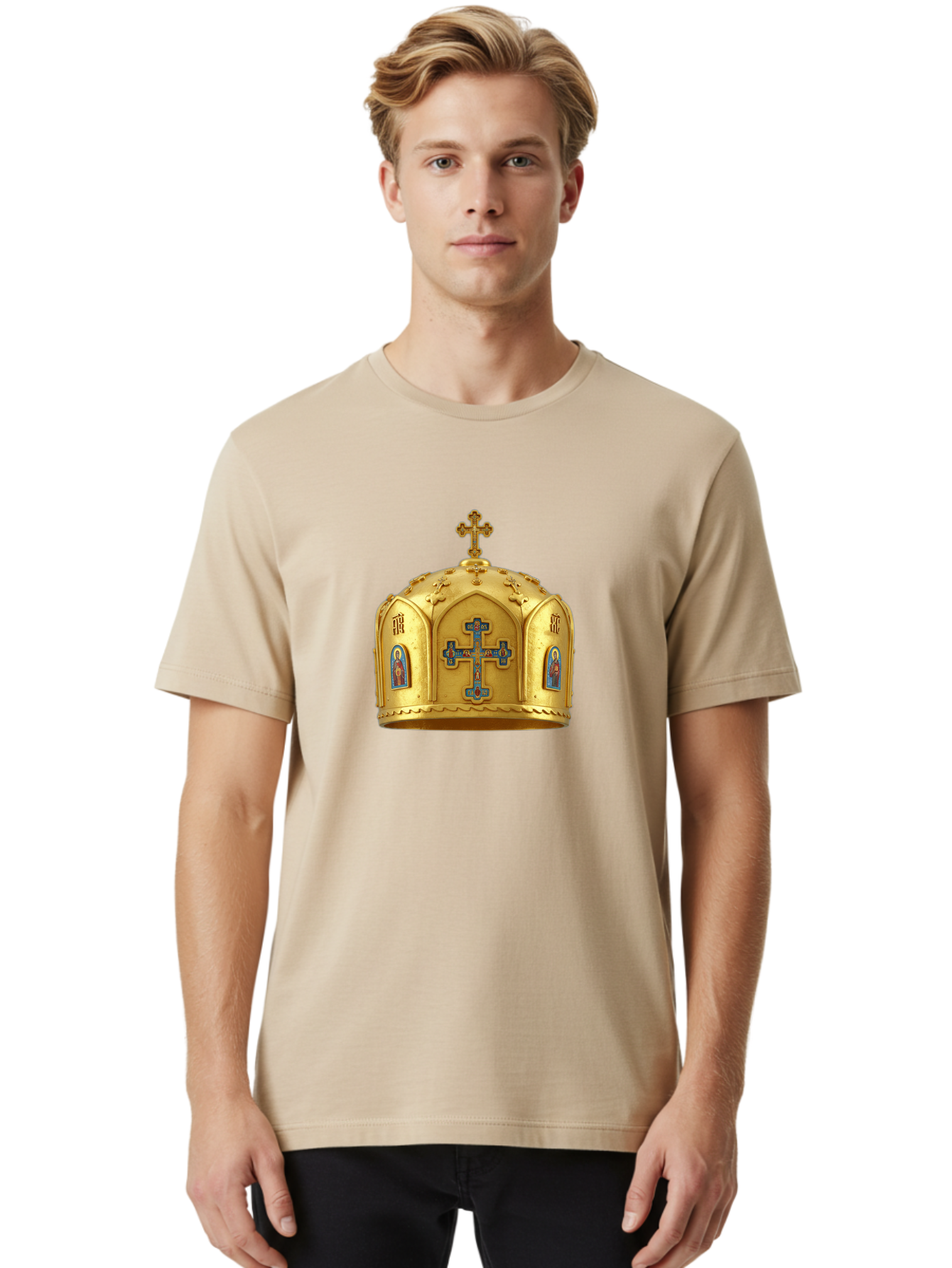 Orthodox-Crown-1 Men'S Graphic Tee, 100% Cotton, Comfortable Casual Summer Wear, Machine Washable, Vintage Camera, Old Camera, Antique Camera, Black Camera, Classic Photography, Photography Equipment, Nostalgic Device, Film Camera, Camera Art Bag904
