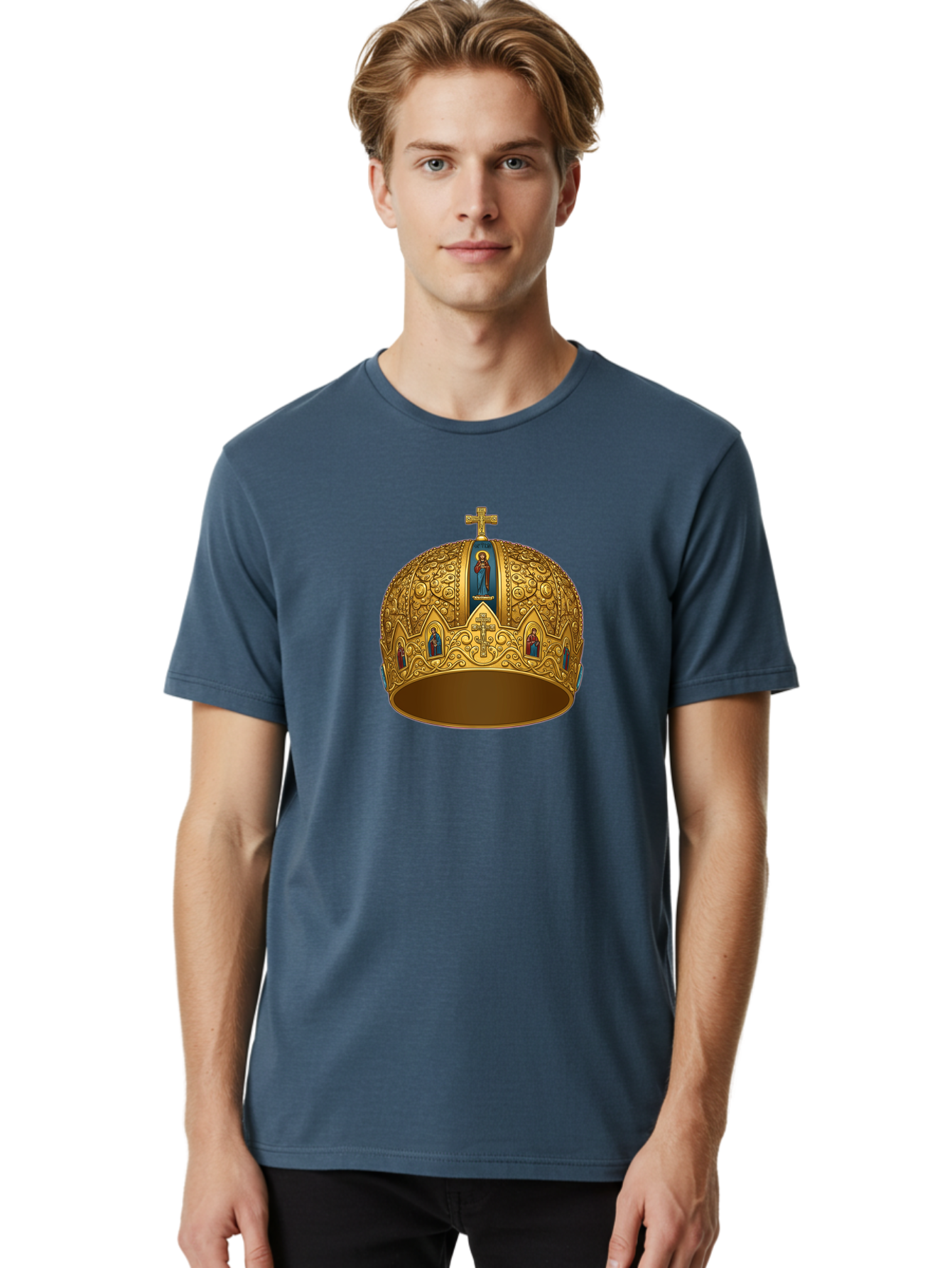 Orthodox-Crown-3 Men'S Graphic Tee, 100% Cotton, Comfortable Casual Summer Wear, Machine Washable, Vintage Camera, Old Camera, Antique Camera, Black Camera, Classic Photography, Photography Equipment, Nostalgic Device, Film Camera, Camera Art Bag906