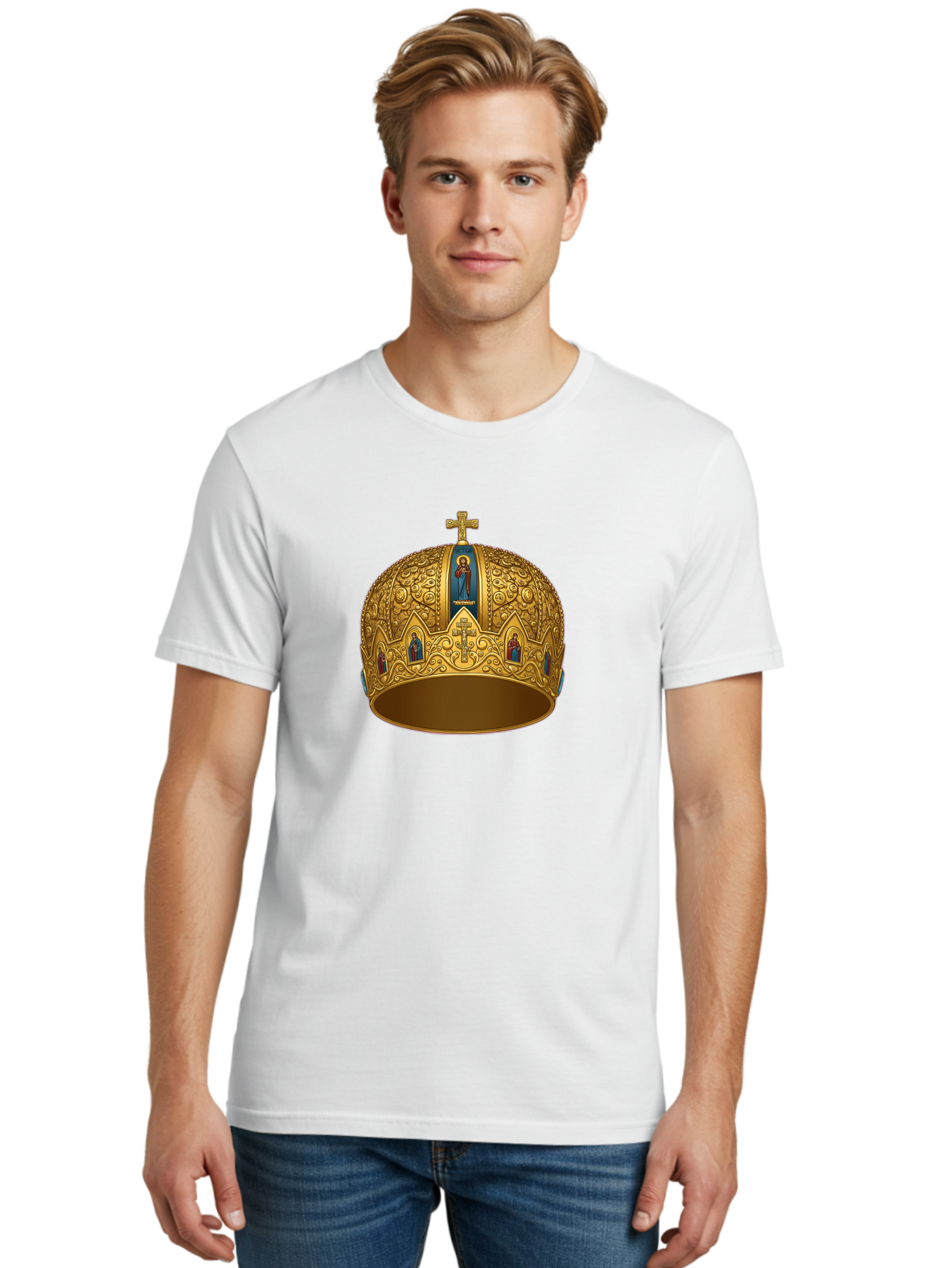 Orthodox-Crown-3 Men'S Graphic Tee, 100% Cotton, Comfortable Casual Summer Wear, Machine Washable, Vintage Camera, Old Camera, Antique Camera, Black Camera, Classic Photography, Photography Equipment, Nostalgic Device, Film Camera, Camera Art Bag906