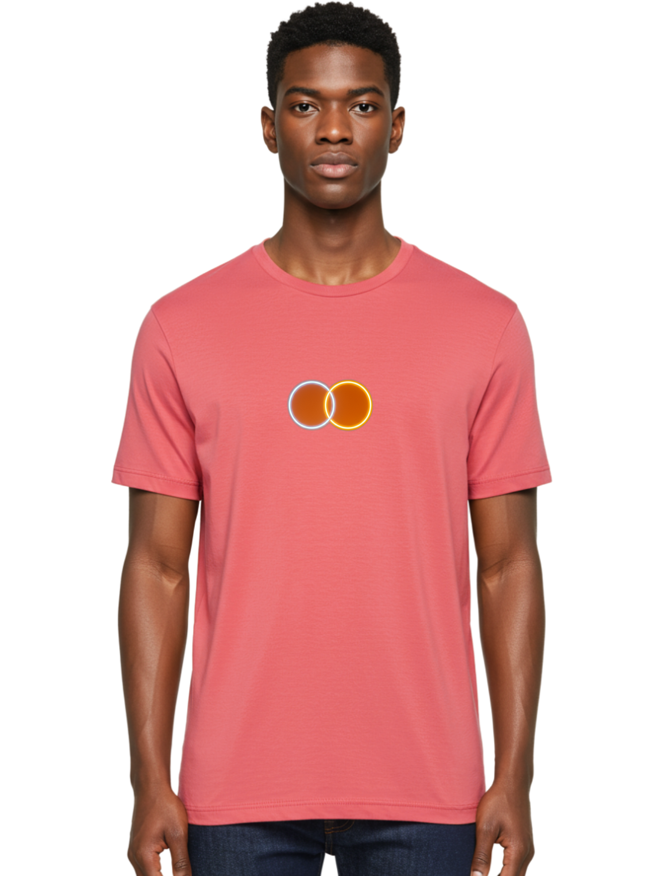 Overlapping-Circles-1 Men'S Graphic Tee, 100% Cotton, Comfortable Casual Summer Wear, Machine Washable, Vintage Camera, Old Camera, Antique Camera, Black Camera, Classic Photography, Photography Equipment, Nostalgic Device, Film Camera, Bag910