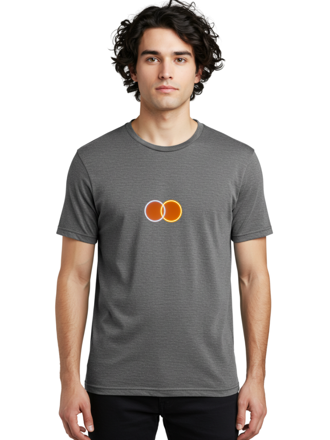 Overlapping-Circles-1 Men'S Graphic Tee, 100% Cotton, Comfortable Casual Summer Wear, Machine Washable, Vintage Camera, Old Camera, Antique Camera, Black Camera, Classic Photography, Photography Equipment, Nostalgic Device, Film Camera, Bag910