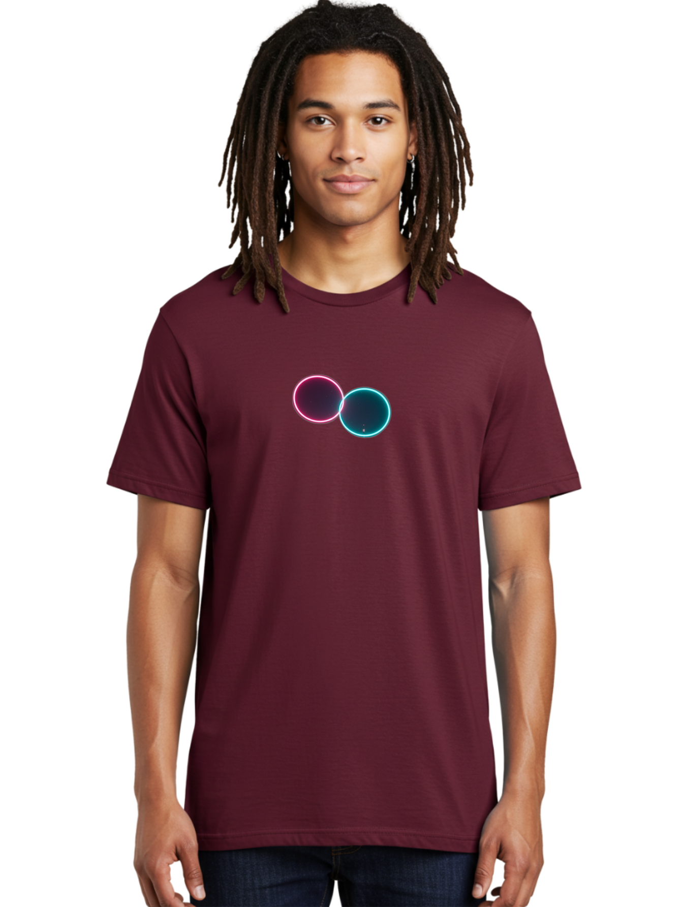 Overlapping-Circles-2 Men'S Graphic Tee, 100% Cotton, Comfortable Casual Summer Wear, Machine Washable, Vintage Camera, Old Camera, Antique Camera, Black Camera, Classic Photography, Photography Equipment, Nostalgic Device, Film Camera, Bag911