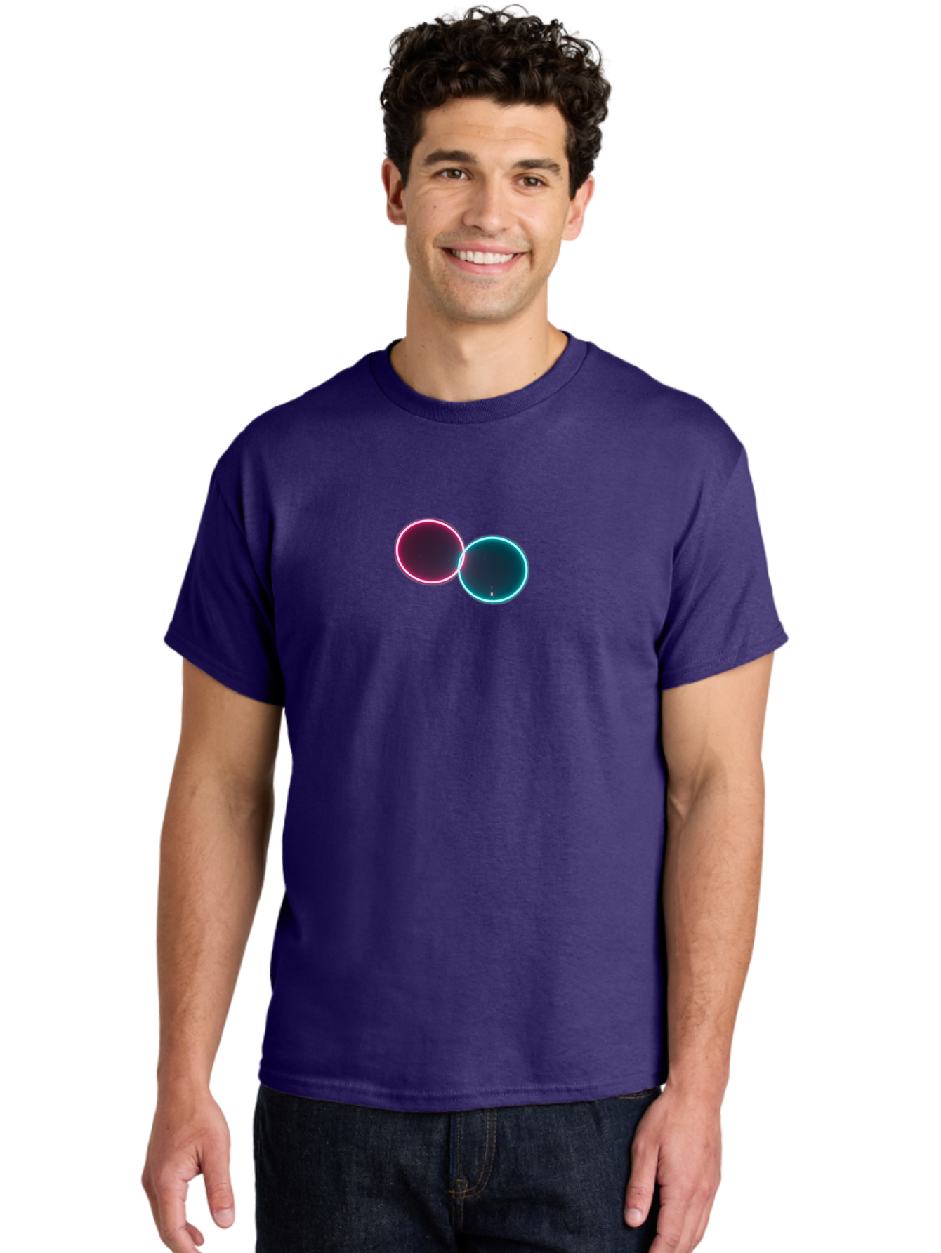 Overlapping-Circles-2 Men'S Graphic Tee, 100% Cotton, Comfortable Casual Summer Wear, Machine Washable, Vintage Camera, Old Camera, Antique Camera, Black Camera, Classic Photography, Photography Equipment, Nostalgic Device, Film Camera, Bag911