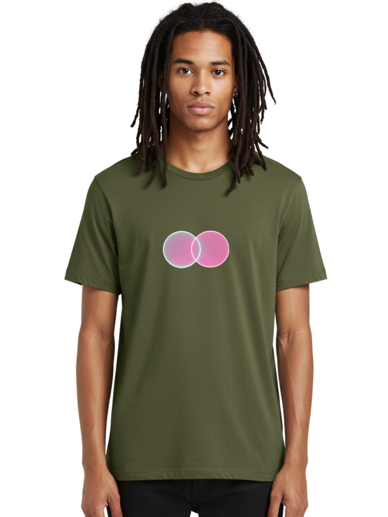 Overlapping-Circles-3 Men'S Graphic Tee, 100% Cotton, Comfortable Casual Summer Wear, Machine Washable, Vintage Camera, Old Camera, Antique Camera, Black Camera, Classic Photography, Photography Equipment, Nostalgic Device, Film Camera, Bag912