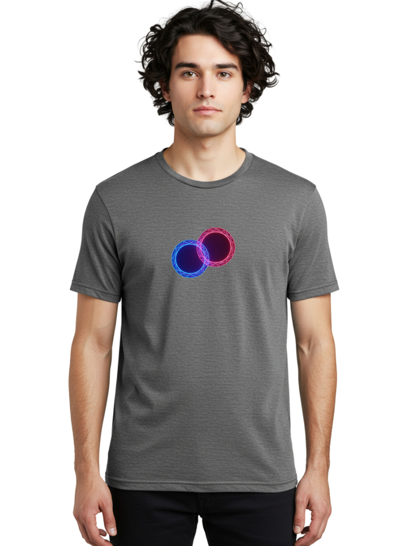 Overlapping-Circles-4 Men'S Graphic Tee, 100% Cotton, Comfortable Casual Summer Wear, Machine Washable, Vintage Camera, Old Camera, Antique Camera, Black Camera, Classic Photography, Photography Equipment, Nostalgic Device, Film Camera, Bag913