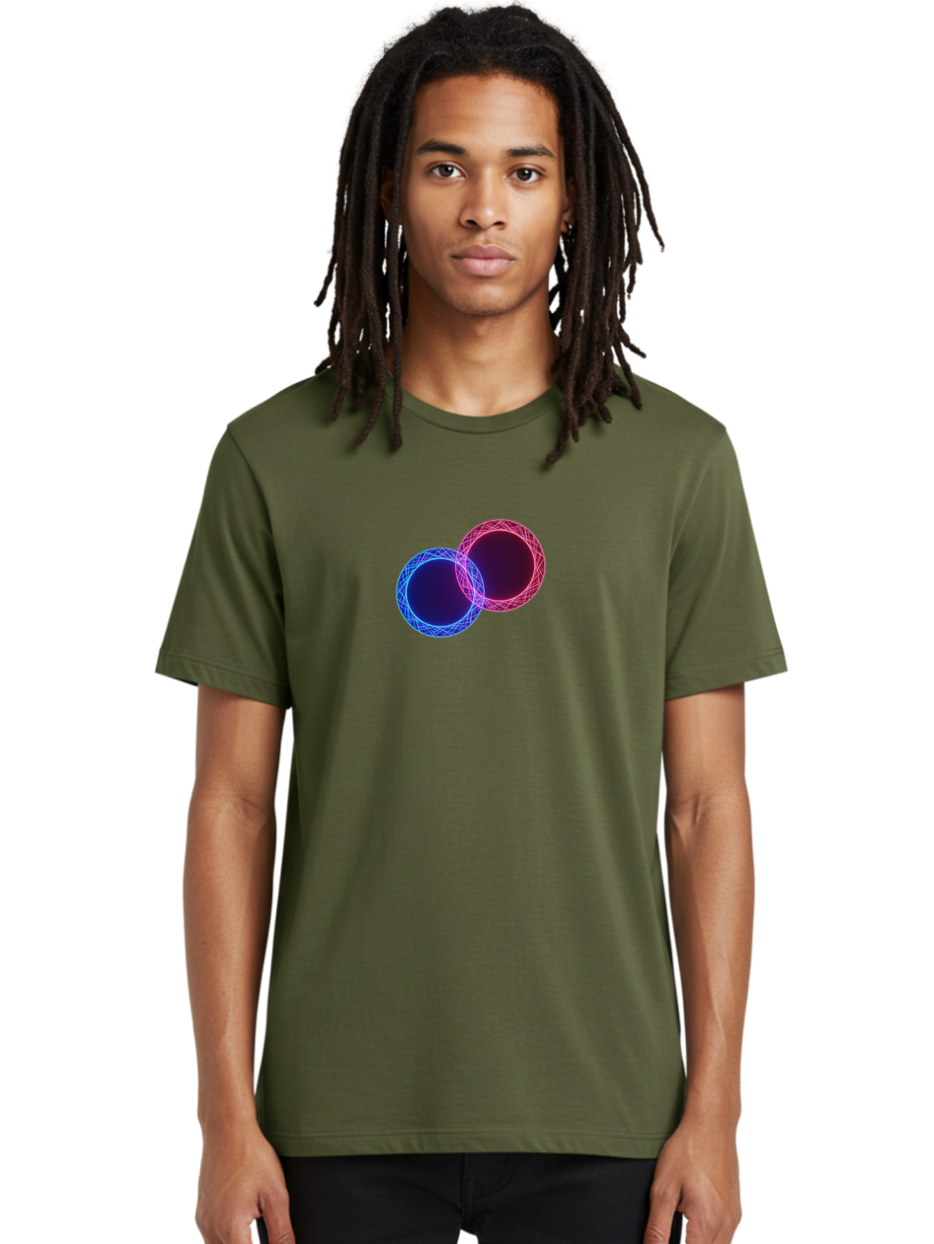 Overlapping-Circles-4 Men'S Graphic Tee, 100% Cotton, Comfortable Casual Summer Wear, Machine Washable, Vintage Camera, Old Camera, Antique Camera, Black Camera, Classic Photography, Photography Equipment, Nostalgic Device, Film Camera, Bag913