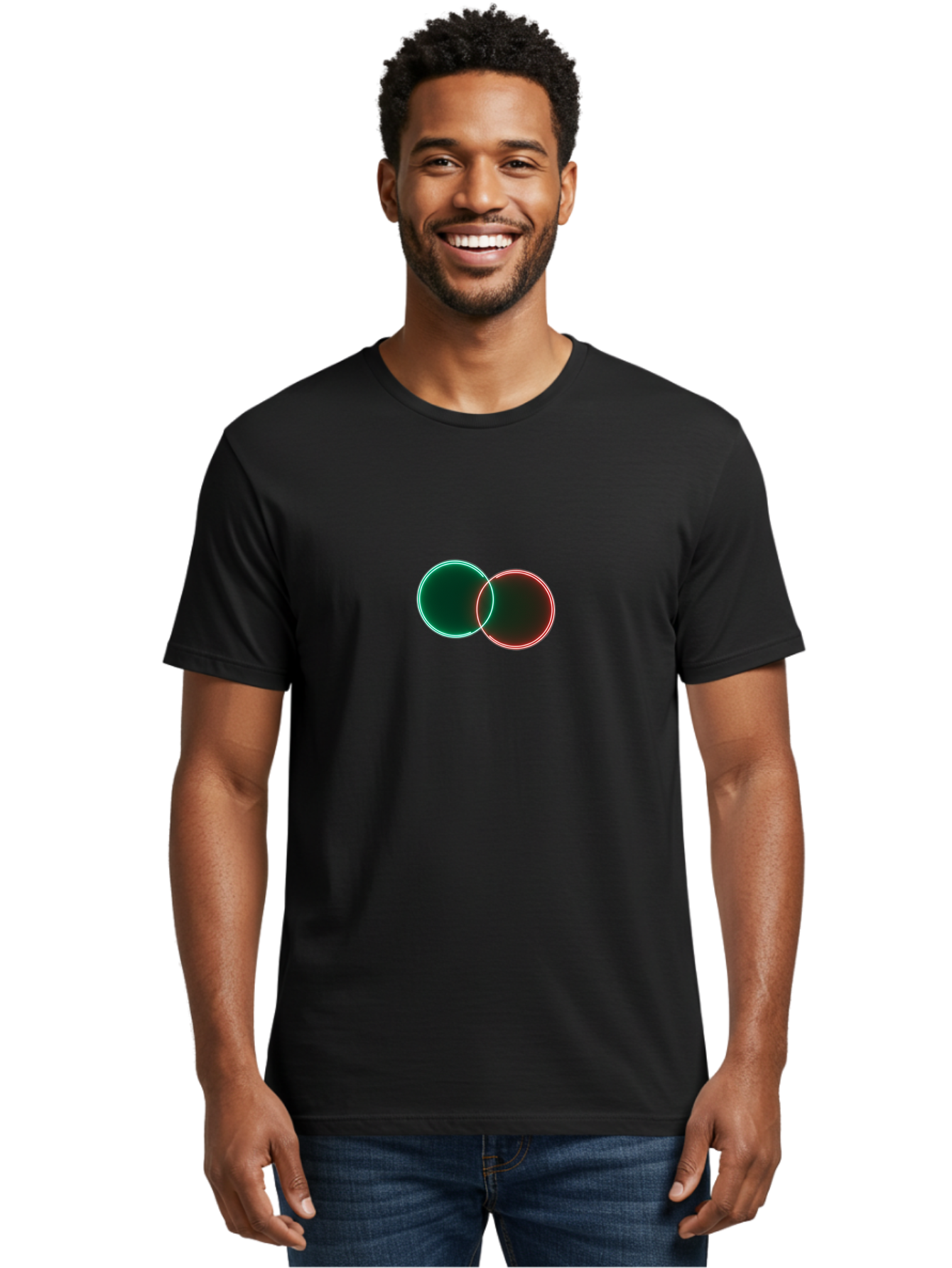 Overlapping-Circles-5 Men'S Graphic Tee, 100% Cotton, Comfortable Casual Summer Wear, Machine Washable, Vintage Camera, Old Camera, Antique Camera, Black Camera, Classic Photography, Photography Equipment, Nostalgic Device, Film Camera, Bag914