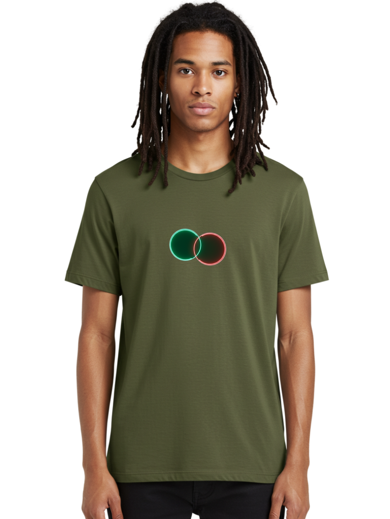 Overlapping-Circles-5 Men'S Graphic Tee, 100% Cotton, Comfortable Casual Summer Wear, Machine Washable, Vintage Camera, Old Camera, Antique Camera, Black Camera, Classic Photography, Photography Equipment, Nostalgic Device, Film Camera, Bag914