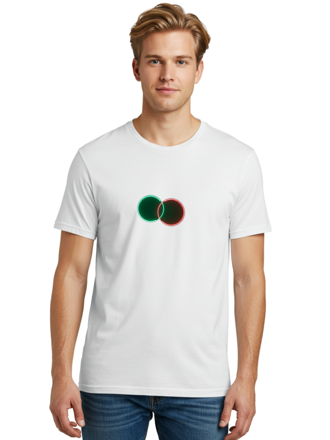 Overlapping-Circles-5 Men'S Graphic Tee, 100% Cotton, Comfortable Casual Summer Wear, Machine Washable, Vintage Camera, Old Camera, Antique Camera, Black Camera, Classic Photography, Photography Equipment, Nostalgic Device, Film Camera, Bag914