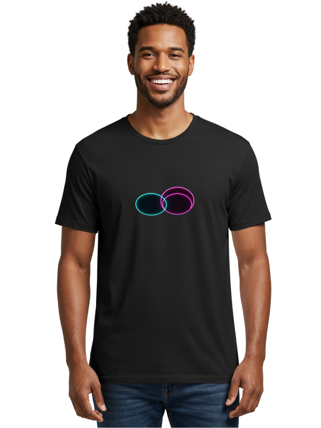 Overlapping-Circles Men'S Graphic Tee, 100% Cotton, Comfortable Casual Summer Wear, Machine Washable, Vintage Camera, Old Camera, Antique Camera, Black Camera, Classic Photography, Photography Equipment, Nostalgic Device, Film Camera, Bag915