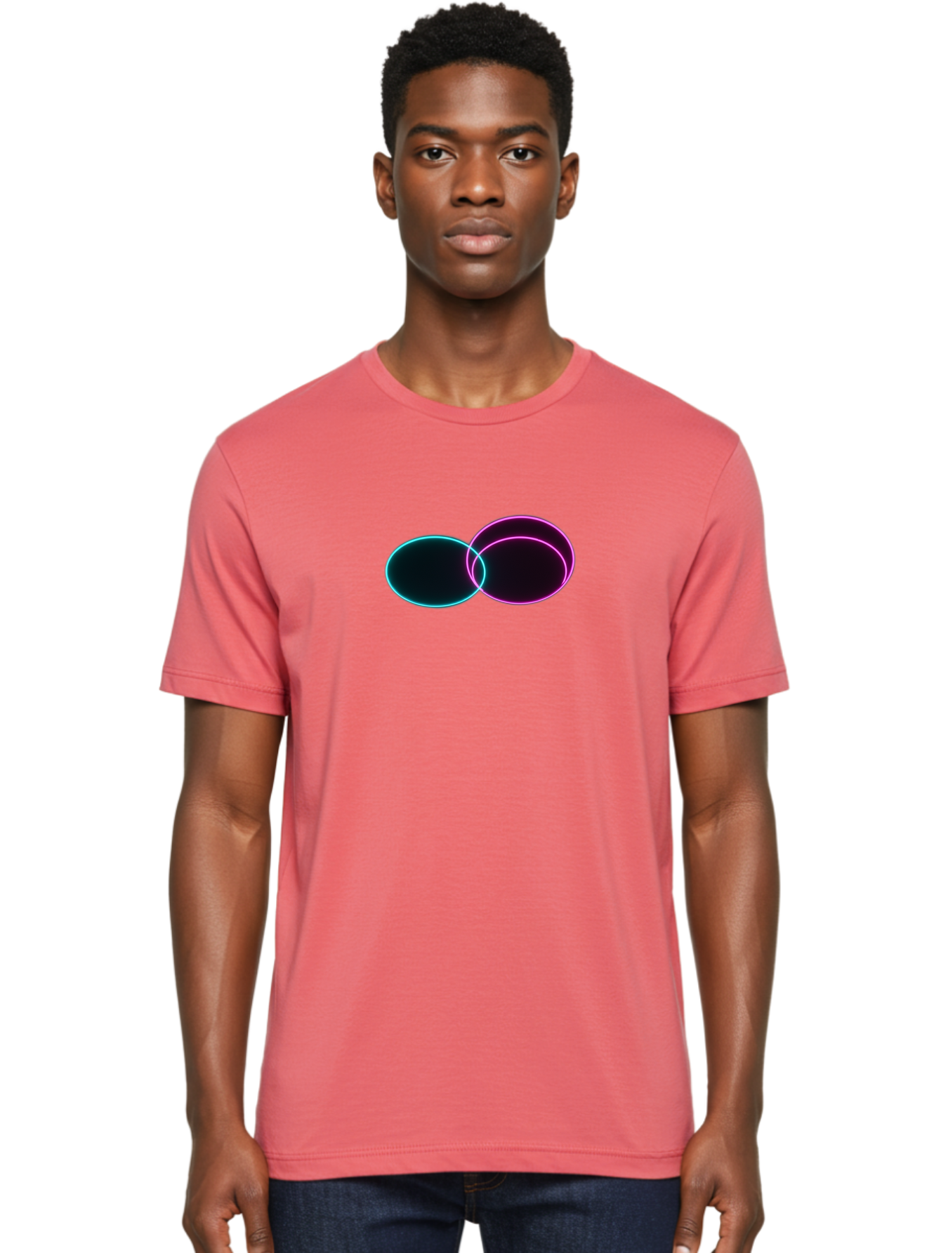 Overlapping-Circles Men'S Graphic Tee, 100% Cotton, Comfortable Casual Summer Wear, Machine Washable, Vintage Camera, Old Camera, Antique Camera, Black Camera, Classic Photography, Photography Equipment, Nostalgic Device, Film Camera, Bag915