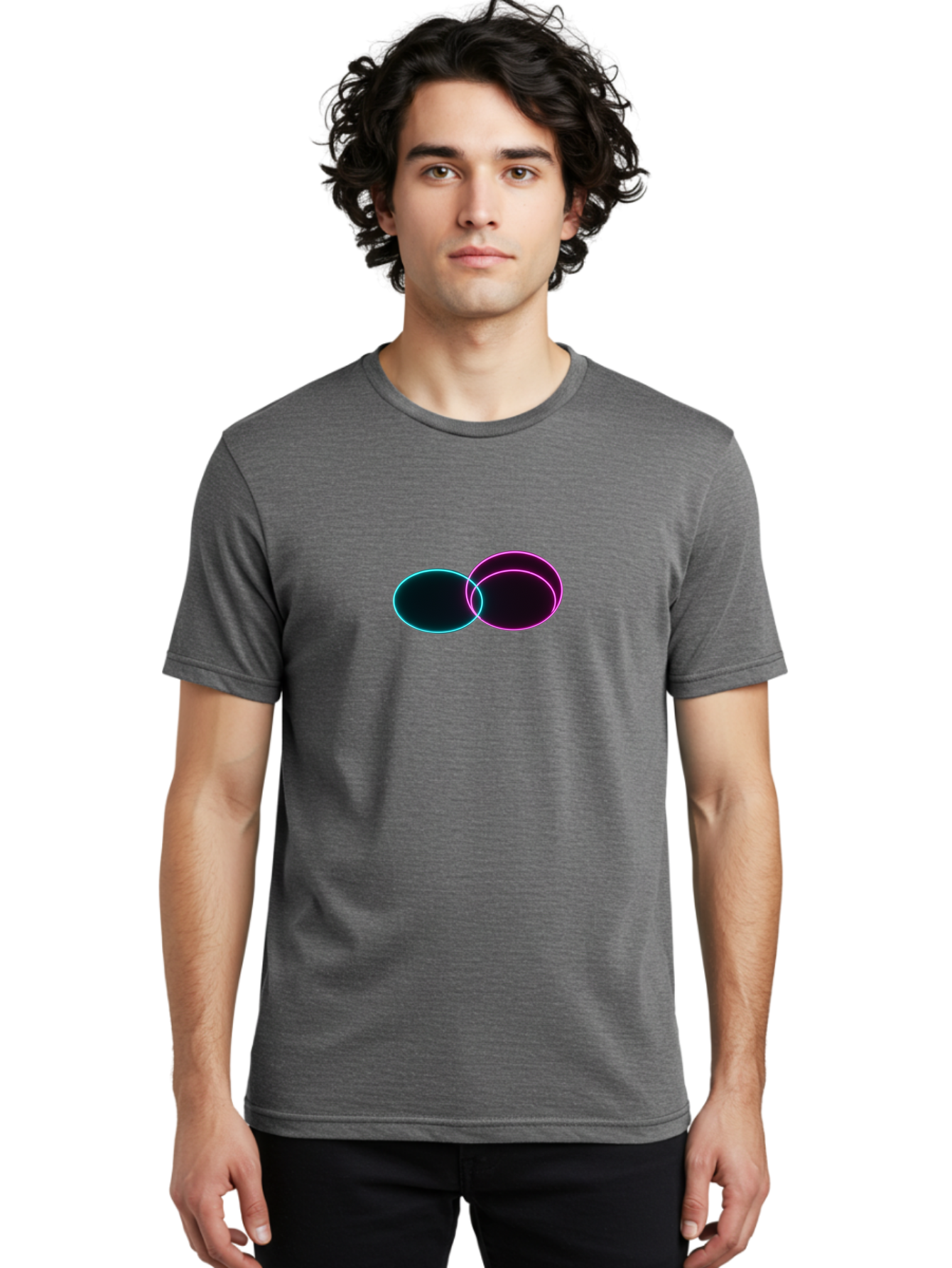 Overlapping-Circles Men'S Graphic Tee, 100% Cotton, Comfortable Casual Summer Wear, Machine Washable, Vintage Camera, Old Camera, Antique Camera, Black Camera, Classic Photography, Photography Equipment, Nostalgic Device, Film Camera, Bag915