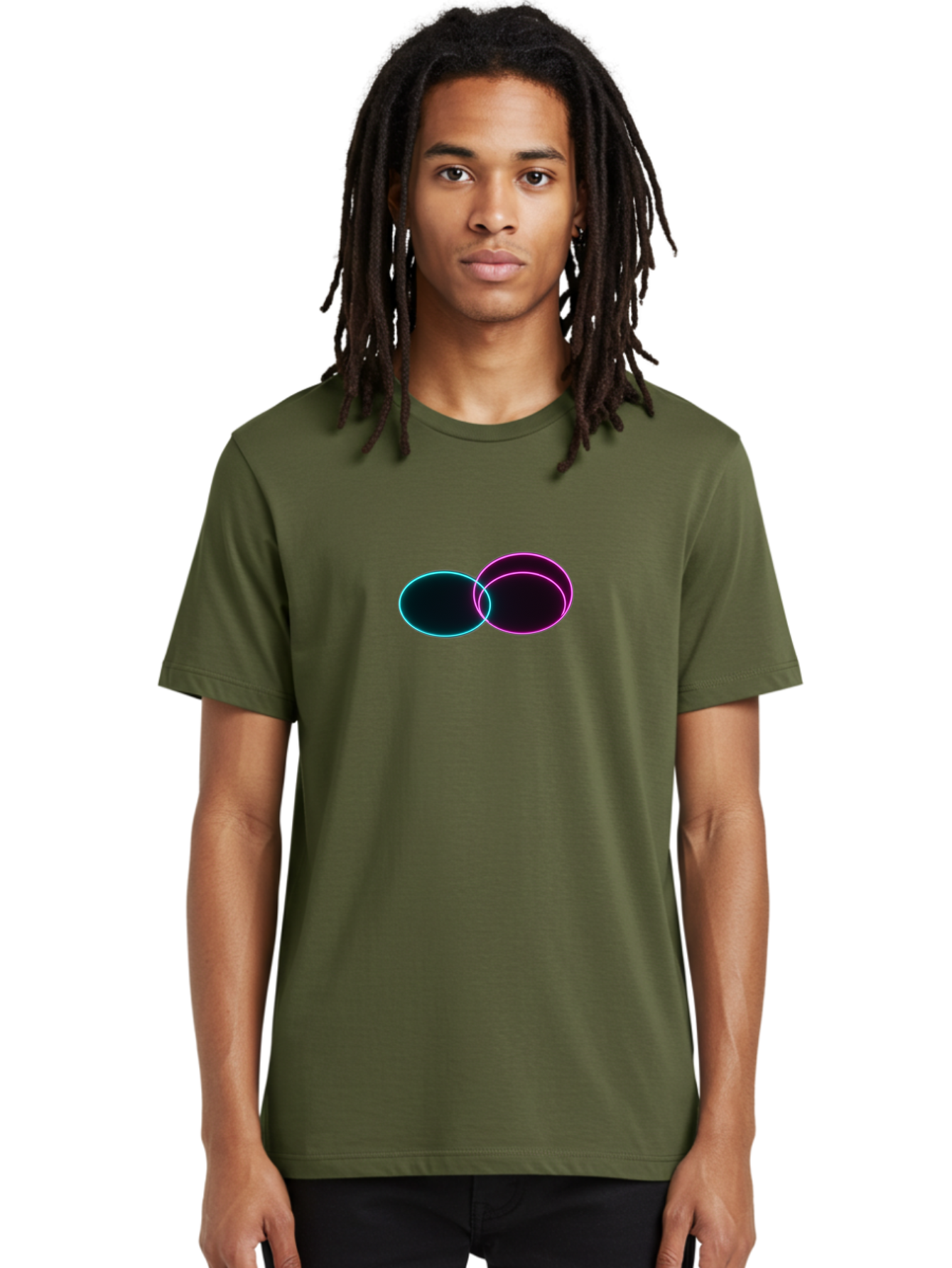 Overlapping-Circles Men'S Graphic Tee, 100% Cotton, Comfortable Casual Summer Wear, Machine Washable, Vintage Camera, Old Camera, Antique Camera, Black Camera, Classic Photography, Photography Equipment, Nostalgic Device, Film Camera, Bag915