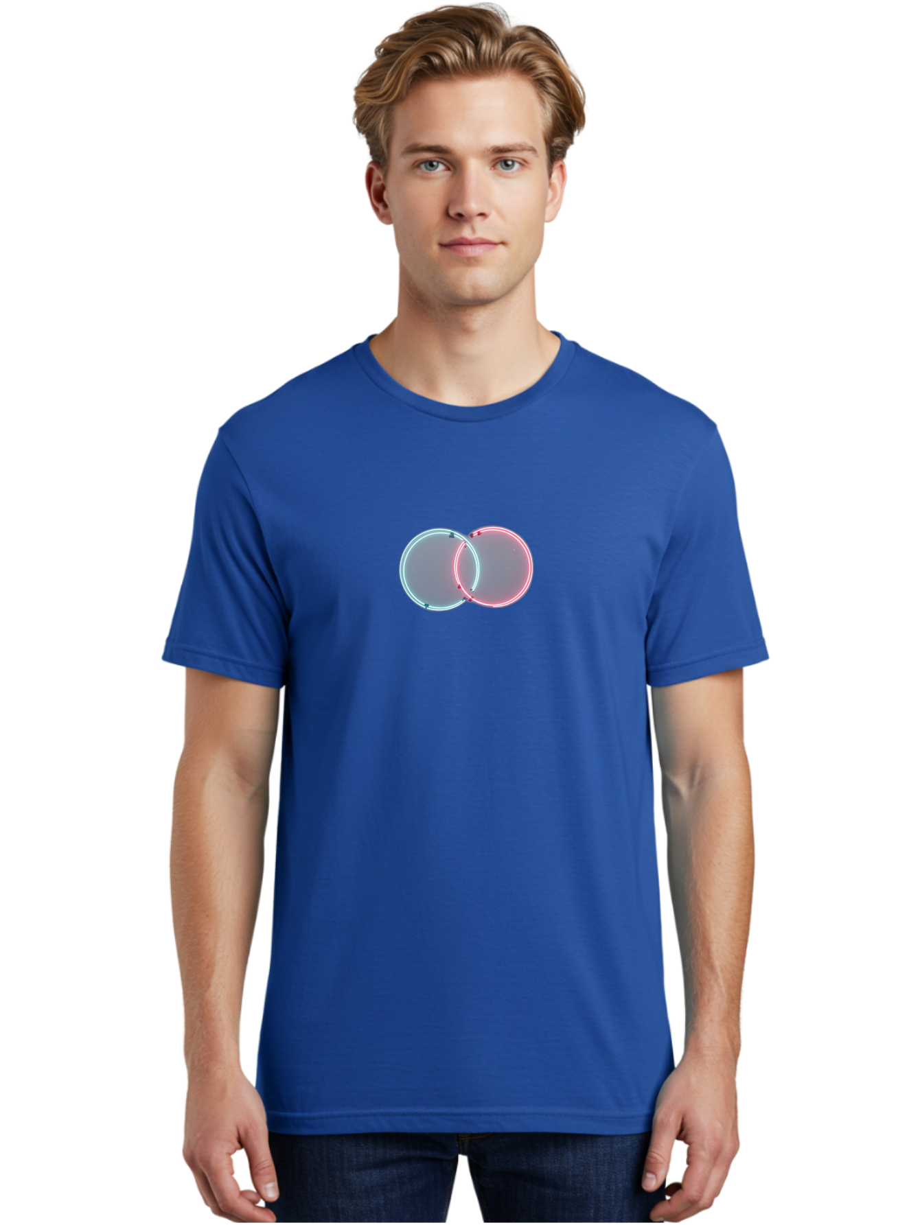 Overlapping-Neon-Circles-1 Men'S Graphic Tee, 100% Cotton, Comfortable Casual Summer Wear, Machine Washable, Vintage Camera, Old Camera, Antique Camera, Black Camera, Classic Photography, Photography Equipment, Nostalgic Device, Film Camera, Bag916