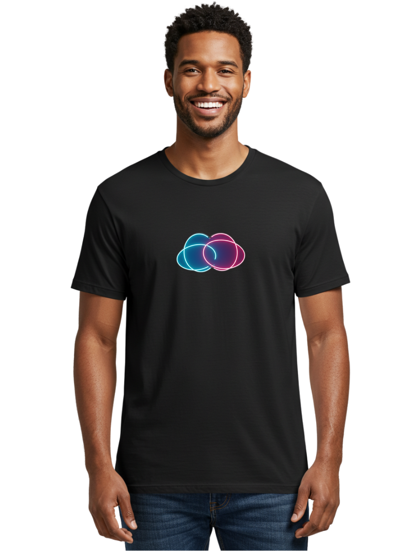 Overlapping-Neon-Circles Men'S Graphic Tee, 100% Cotton, Comfortable Casual Summer Wear, Machine Washable, Vintage Camera, Old Camera, Antique Camera, Black Camera, Classic Photography, Photography Equipment, Nostalgic Device, Film Camera, Bag917