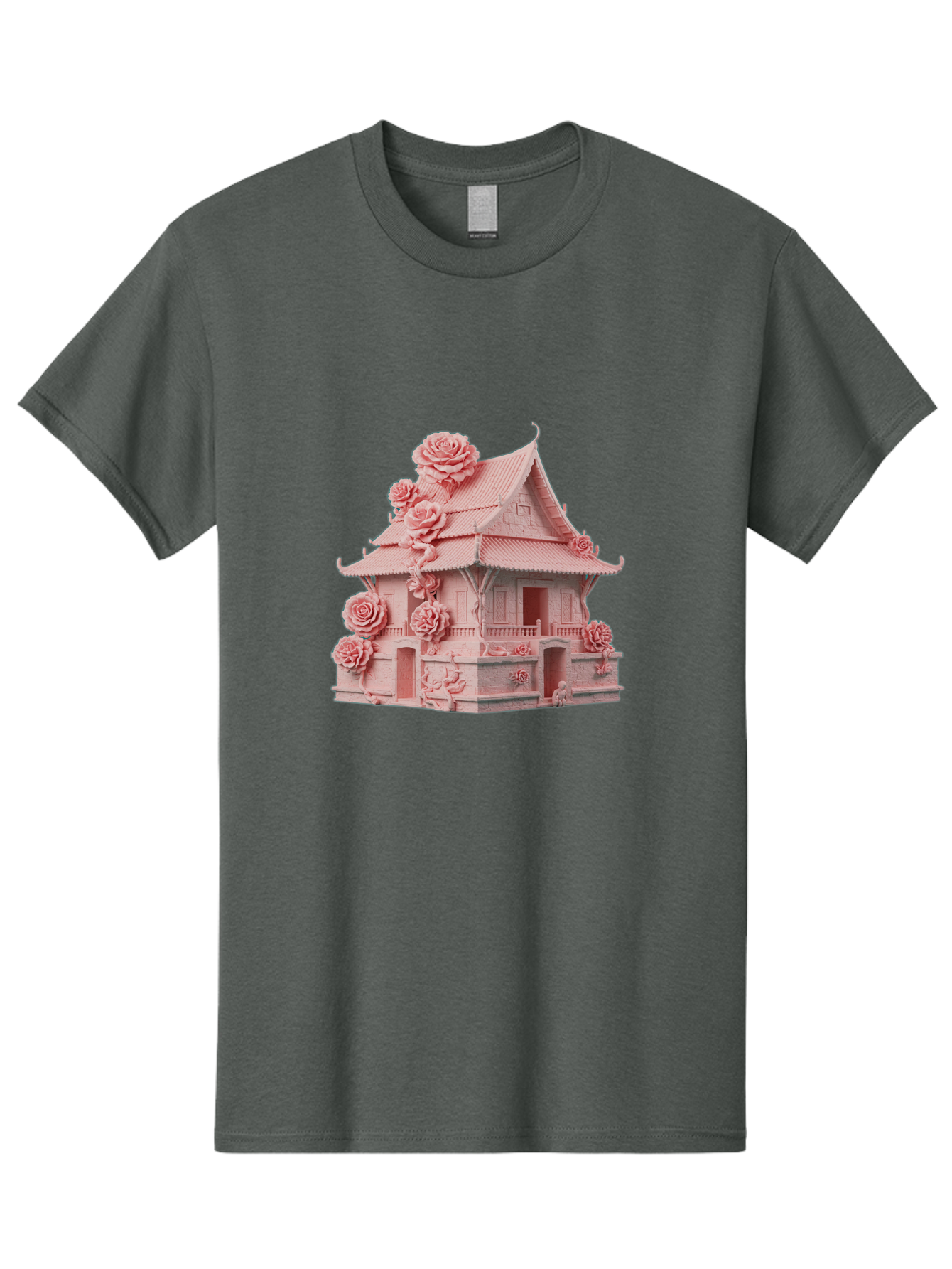 Pagoda-House-With-Roses Men'S Graphic Tee, 100% Cotton, Comfortable Casual Summer Wear, Machine Washable, Vintage Camera, Old Camera, Antique Camera, Black Camera, Classic Photography, Photography Equipment, Nostalgic Device, Film Camera, Bag921