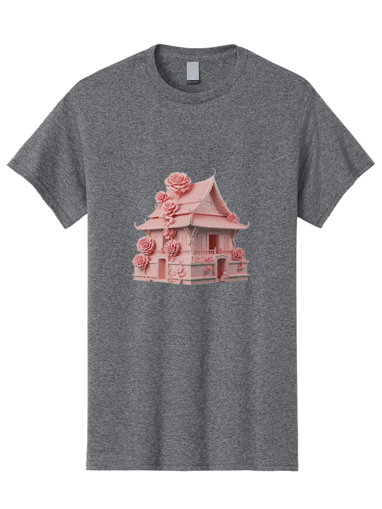 Pagoda-House-With-Roses Men'S Graphic Tee, 100% Cotton, Comfortable Casual Summer Wear, Machine Washable, Vintage Camera, Old Camera, Antique Camera, Black Camera, Classic Photography, Photography Equipment, Nostalgic Device, Film Camera, Bag921