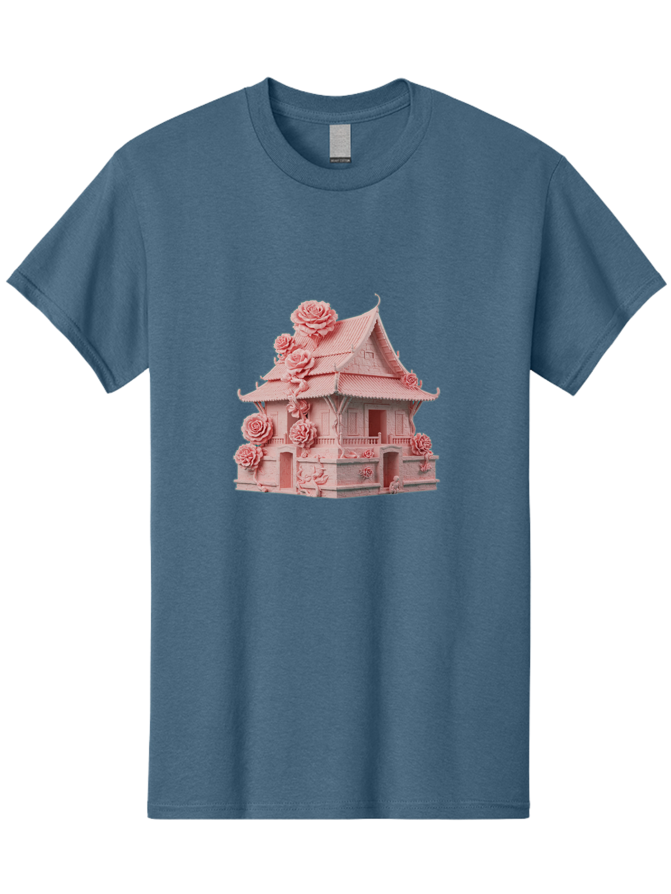 Pagoda-House-With-Roses Men'S Graphic Tee, 100% Cotton, Comfortable Casual Summer Wear, Machine Washable, Vintage Camera, Old Camera, Antique Camera, Black Camera, Classic Photography, Photography Equipment, Nostalgic Device, Film Camera, Bag921