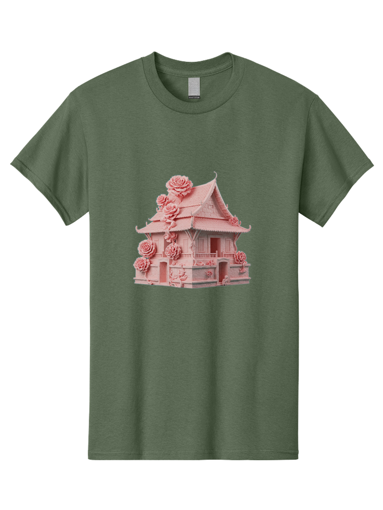 Pagoda-House-With-Roses Men'S Graphic Tee, 100% Cotton, Comfortable Casual Summer Wear, Machine Washable, Vintage Camera, Old Camera, Antique Camera, Black Camera, Classic Photography, Photography Equipment, Nostalgic Device, Film Camera, Bag921