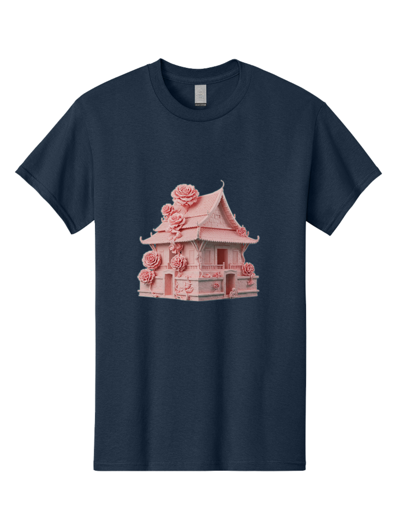 Pagoda-House-With-Roses Men'S Graphic Tee, 100% Cotton, Comfortable Casual Summer Wear, Machine Washable, Vintage Camera, Old Camera, Antique Camera, Black Camera, Classic Photography, Photography Equipment, Nostalgic Device, Film Camera, Bag921