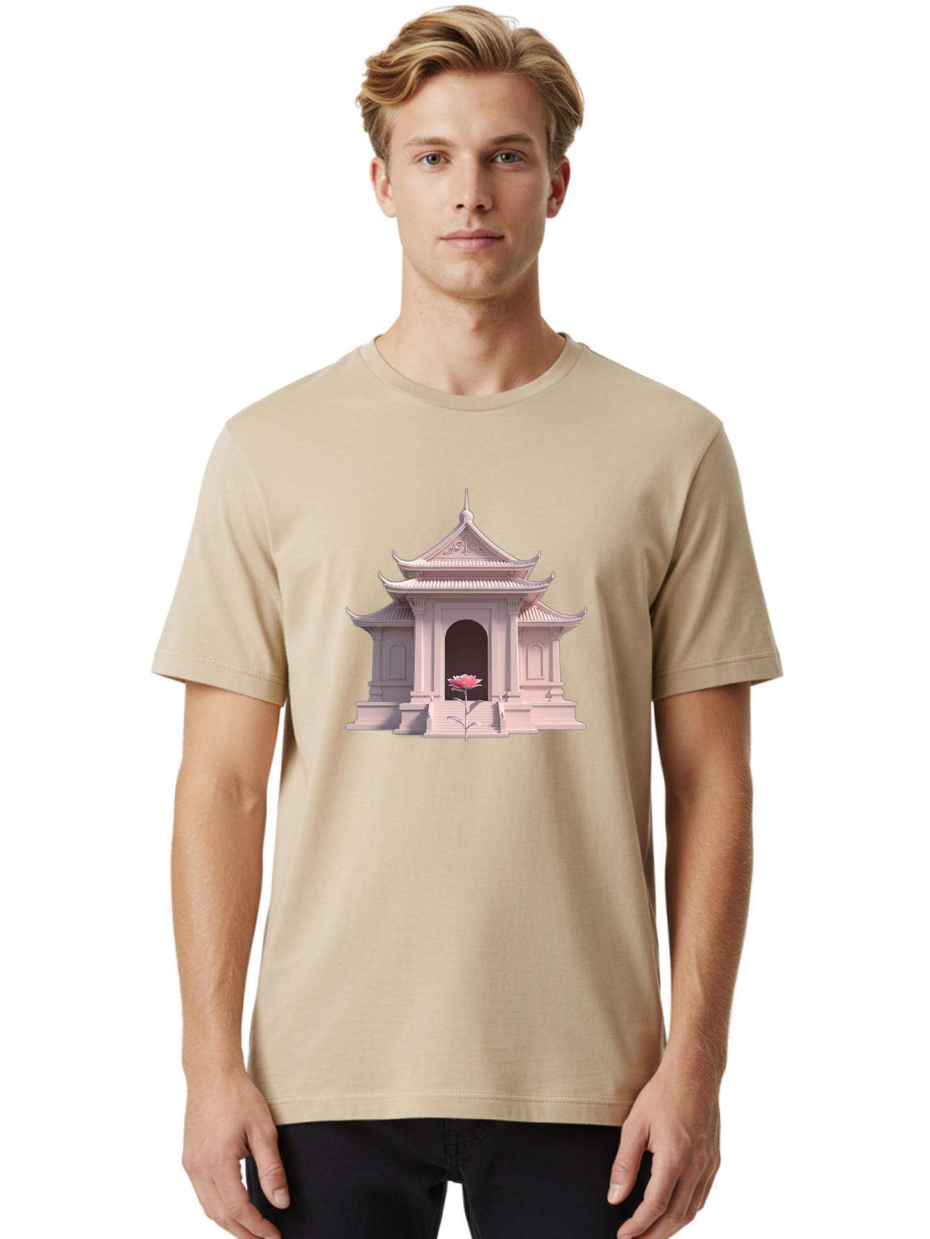 Pagoda-Temple Men'S Graphic Tee, 100% Cotton, Comfortable Casual Summer Wear, Machine Washable, Vintage Camera, Old Camera, Antique Camera, Black Camera, Classic Photography, Photography Equipment, Nostalgic Device, Film Camera, Camera Art Bag922