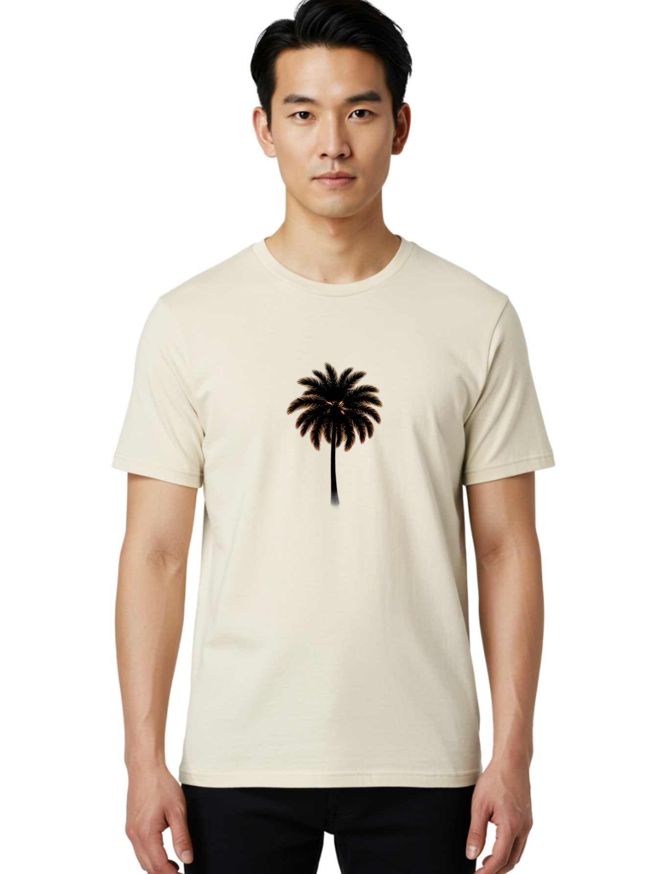 Palm-Tree Men'S Graphic Tee, 100% Cotton, Comfortable Casual Summer Wear, Machine Washable, Vintage Camera, Old Camera, Antique Camera, Black Camera, Classic Photography, Photography Equipment, Nostalgic Device, Film Camera, Camera Art Bag924