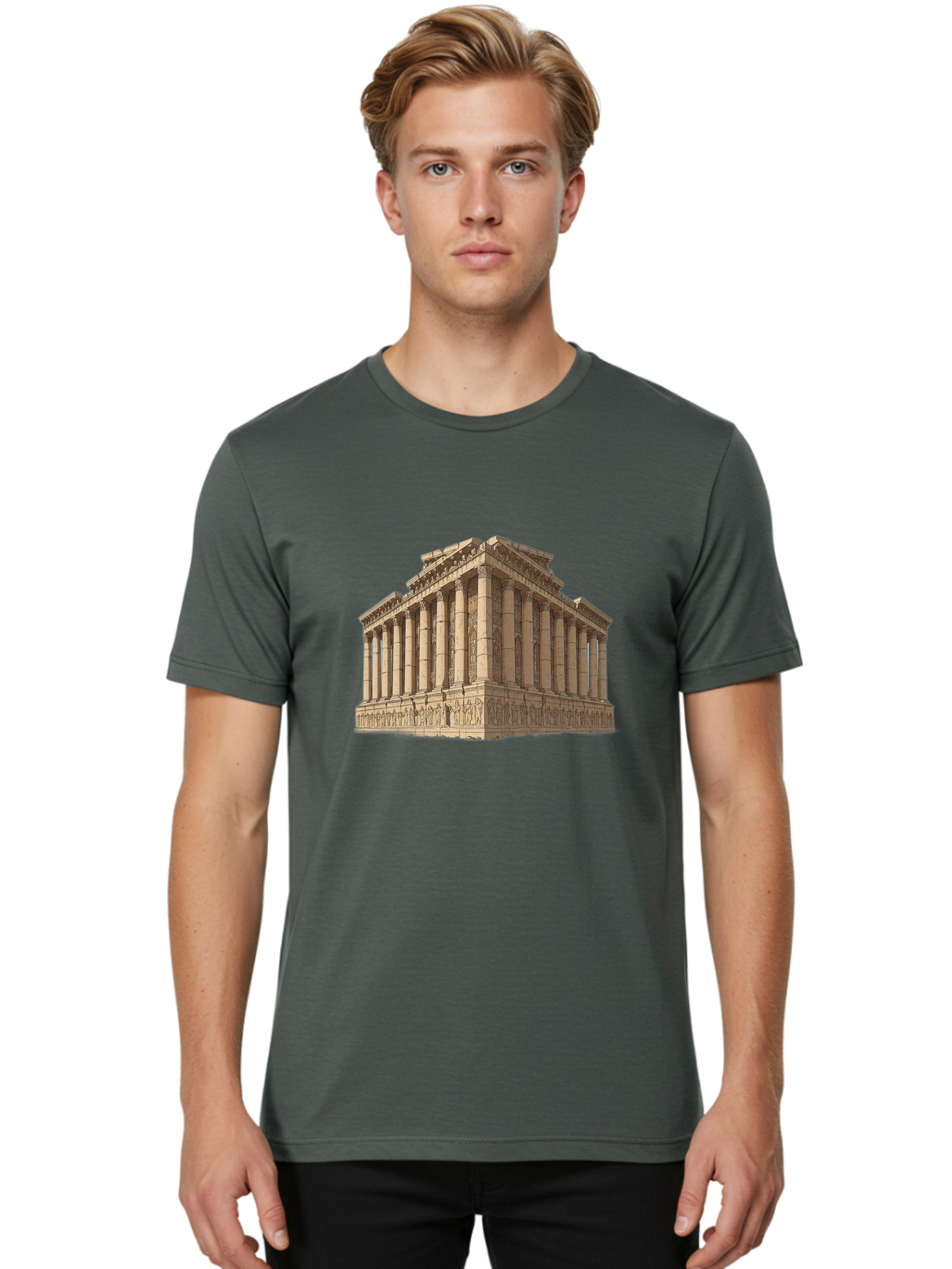 Parthenon-1 Men'S Graphic Tee, 100% Cotton, Comfortable Casual Summer Wear, Machine Washable, Vintage Camera, Old Camera, Antique Camera, Black Camera, Classic Photography, Photography Equipment, Nostalgic Device, Film Camera, Camera Art Bag933