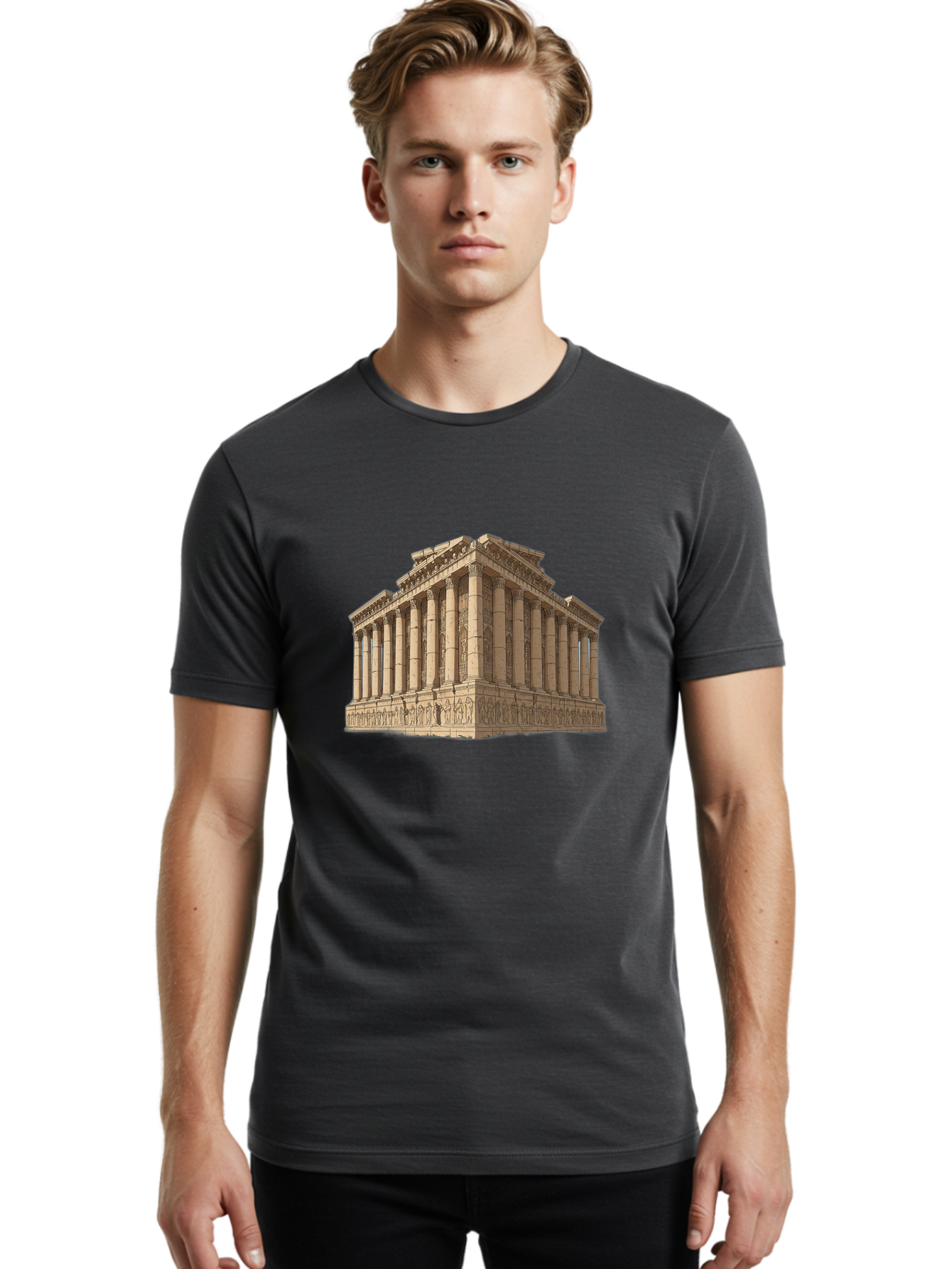 Parthenon-1 Men'S Graphic Tee, 100% Cotton, Comfortable Casual Summer Wear, Machine Washable, Vintage Camera, Old Camera, Antique Camera, Black Camera, Classic Photography, Photography Equipment, Nostalgic Device, Film Camera, Camera Art Bag933