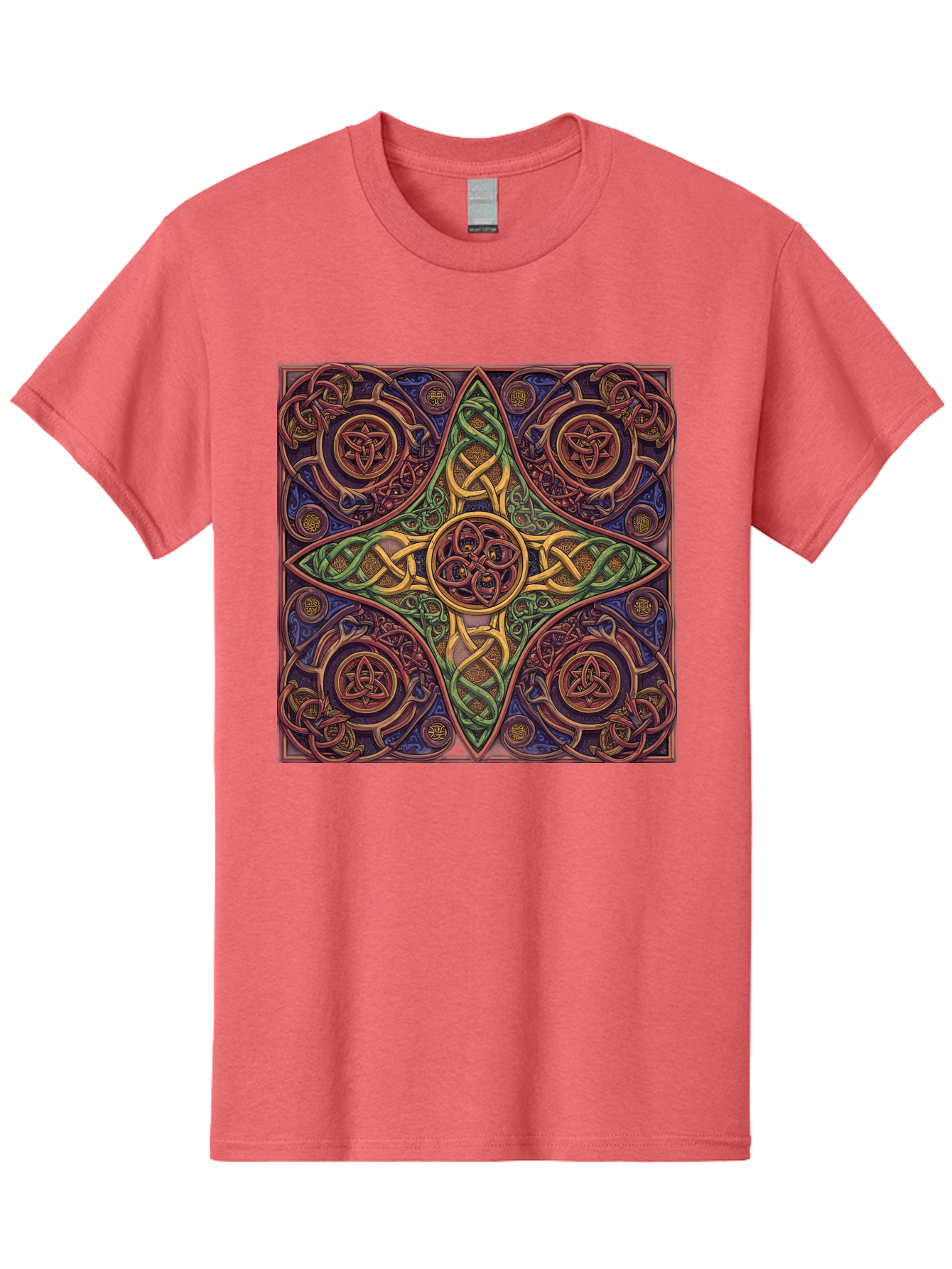 Pentagram-Celtic-Knot-Pattern Men'S Graphic Tee, 100% Cotton, Comfortable Casual Summer Wear, Machine Washable, Vintage Camera, Old Camera, Antique Camera, Black Camera, Classic Photography, Photography Equipment, Nostalgic Device, Bag943
