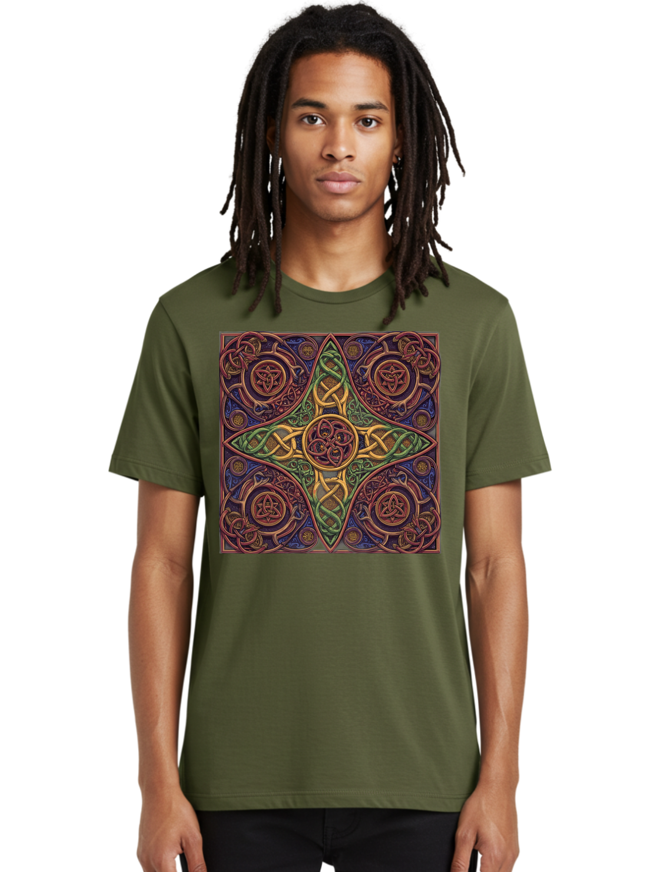 Pentagram-Celtic-Knot-Pattern Men'S Graphic Tee, 100% Cotton, Comfortable Casual Summer Wear, Machine Washable, Vintage Camera, Old Camera, Antique Camera, Black Camera, Classic Photography, Photography Equipment, Nostalgic Device, Bag943