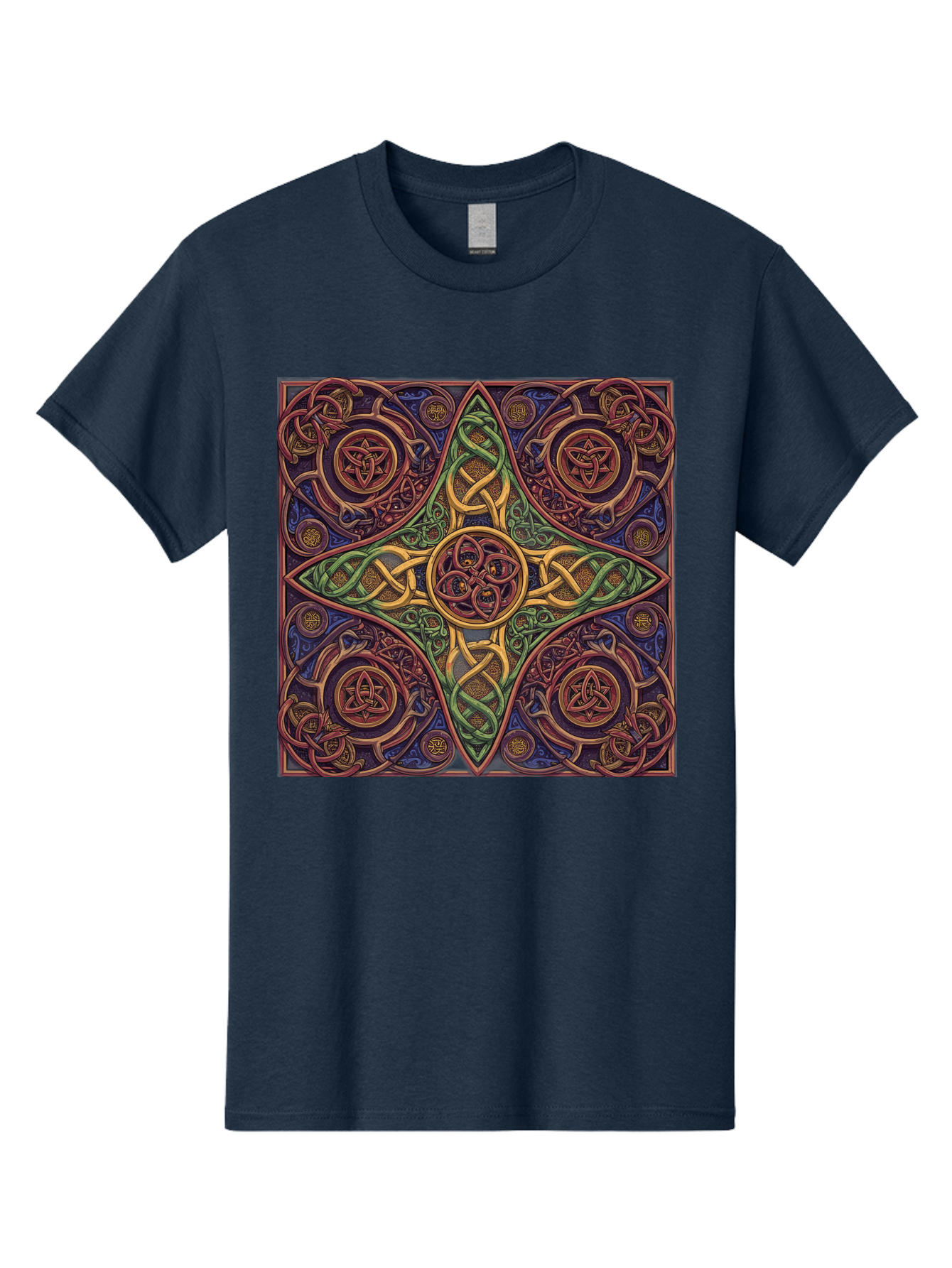 Pentagram-Celtic-Knot-Pattern Men'S Graphic Tee, 100% Cotton, Comfortable Casual Summer Wear, Machine Washable, Vintage Camera, Old Camera, Antique Camera, Black Camera, Classic Photography, Photography Equipment, Nostalgic Device, Bag943