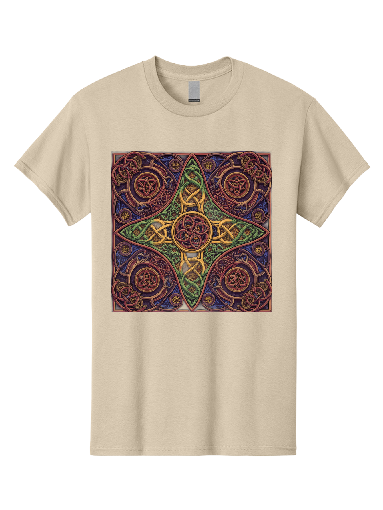 Pentagram-Celtic-Knot-Pattern Men'S Graphic Tee, 100% Cotton, Comfortable Casual Summer Wear, Machine Washable, Vintage Camera, Old Camera, Antique Camera, Black Camera, Classic Photography, Photography Equipment, Nostalgic Device, Bag943